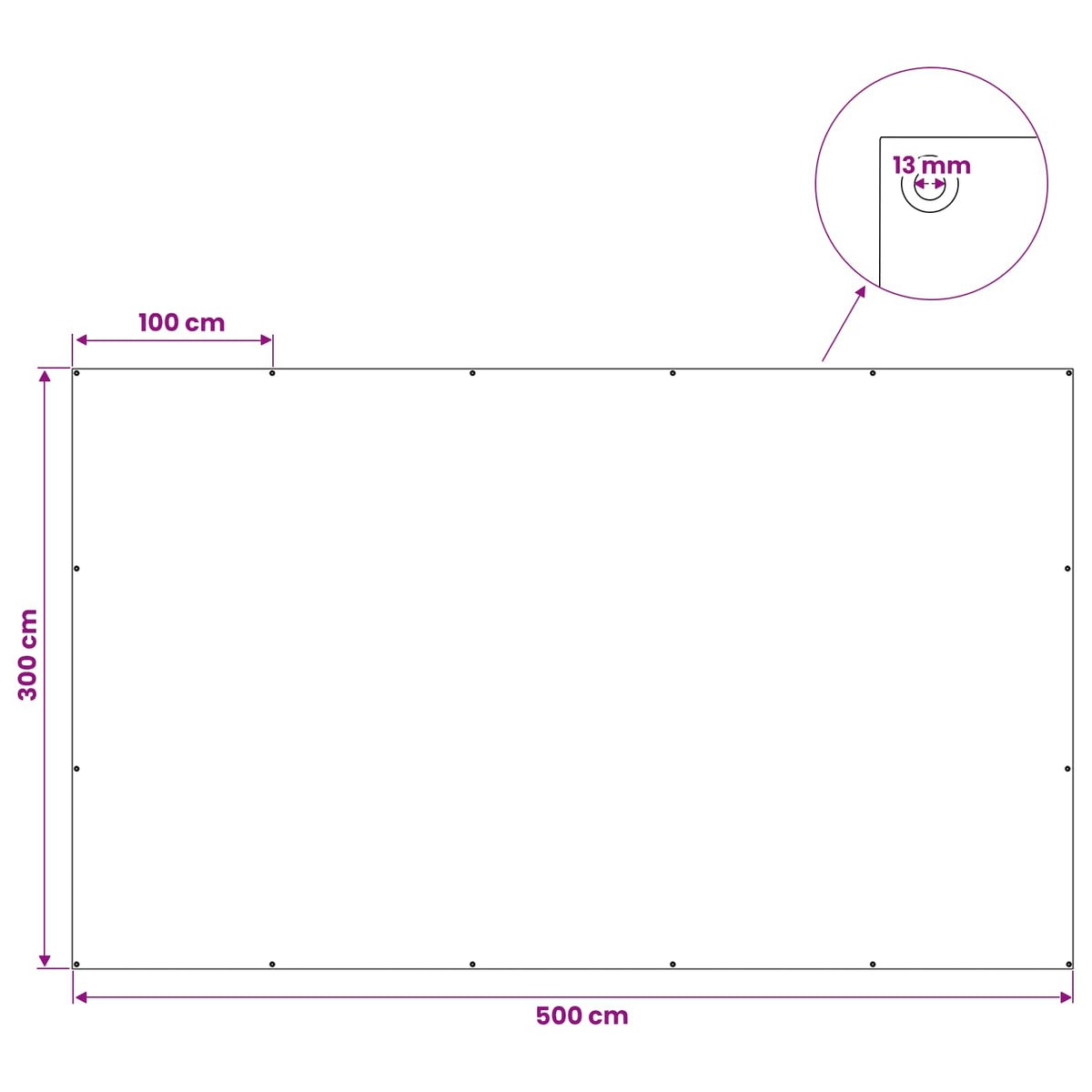 Cerada s rupama Antracit siva 3 x 5 m 180 gsm PE