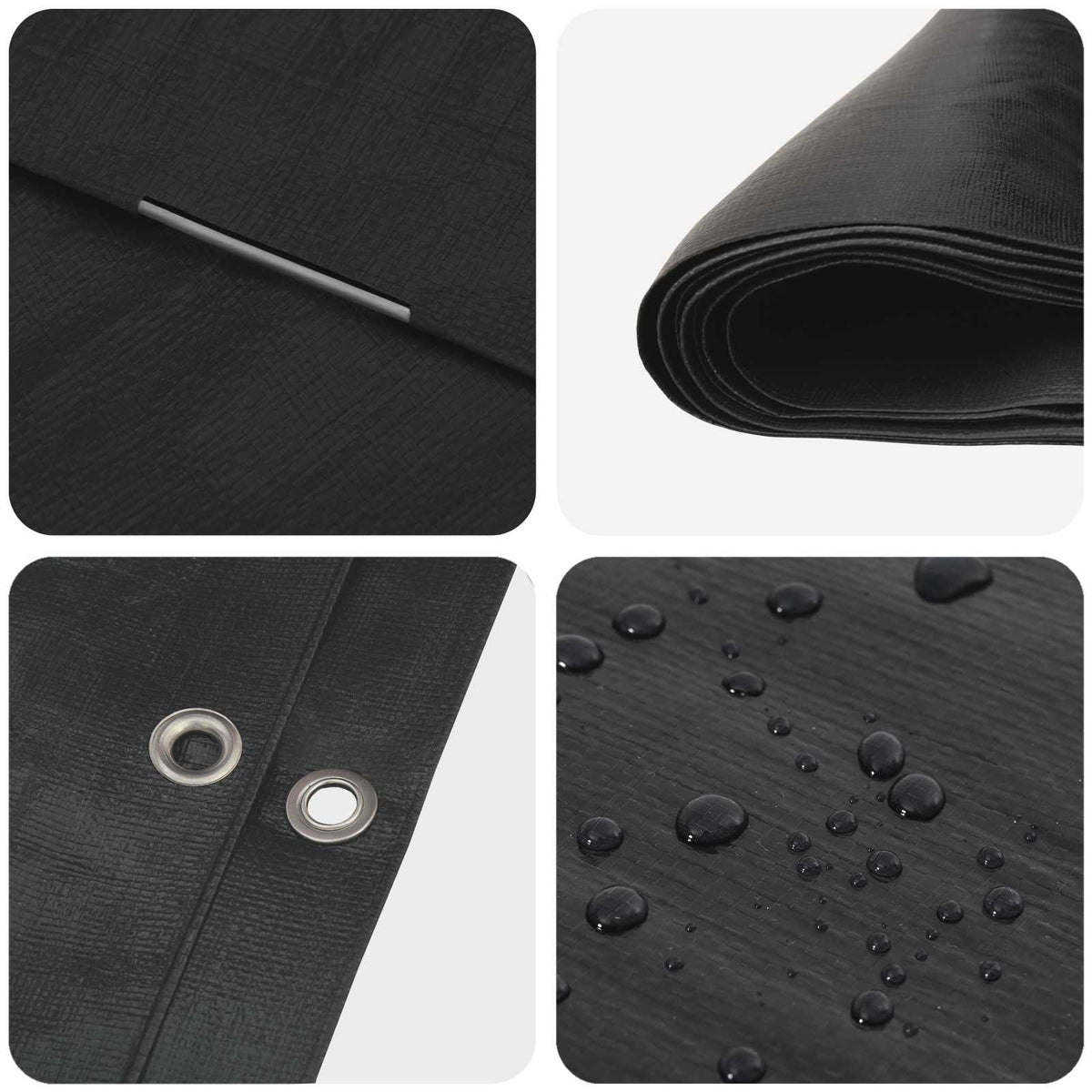 Cerada s rupama Antracit siva 4 x 4 m 180 gsm PE