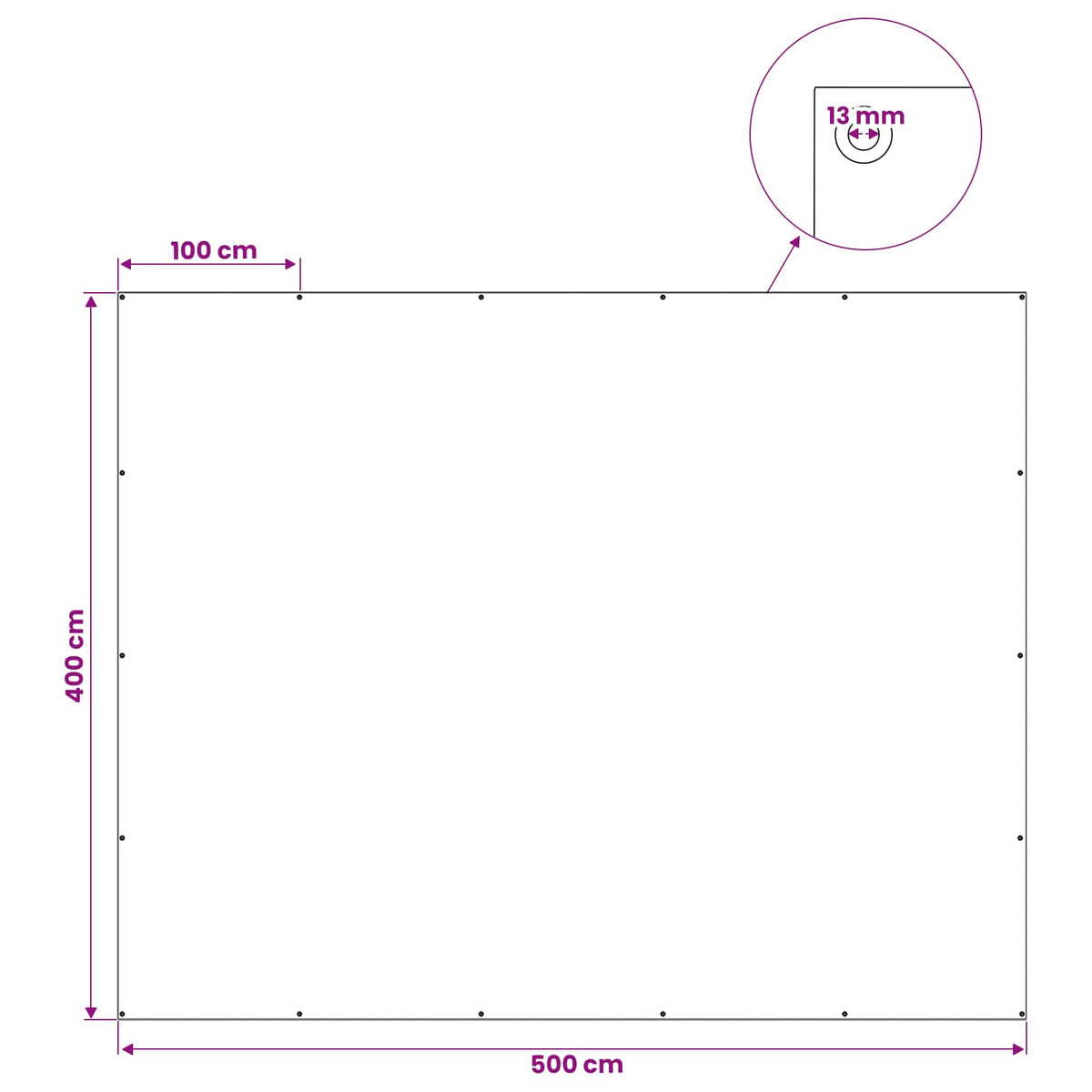 Cerada s rupama Plava 4 x 5 m 260 gsm PE