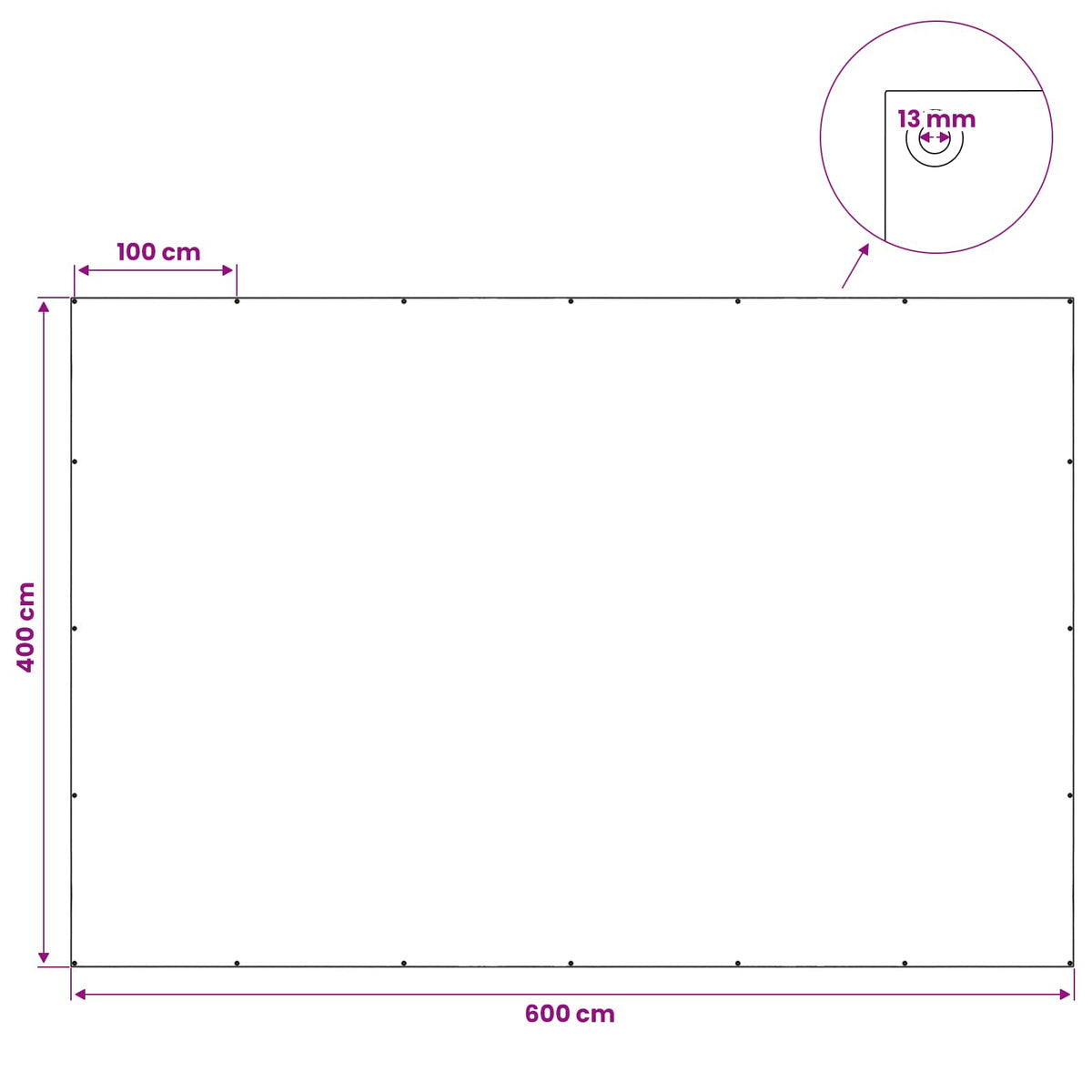 Cerada s rupama Plava 4 x 6 m 260 gsm PE