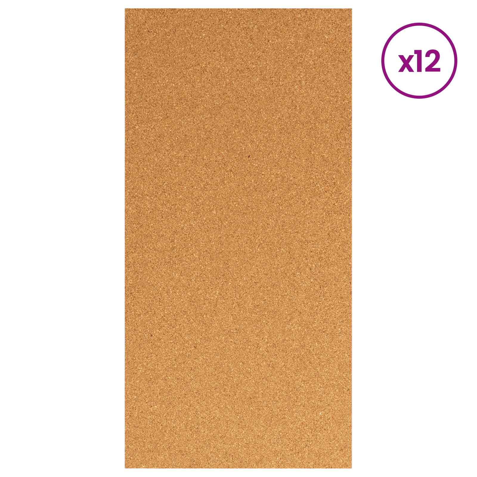 Plutena Ploča 12 pcs 100 x 50 x 1 cm Pluta Smeđa