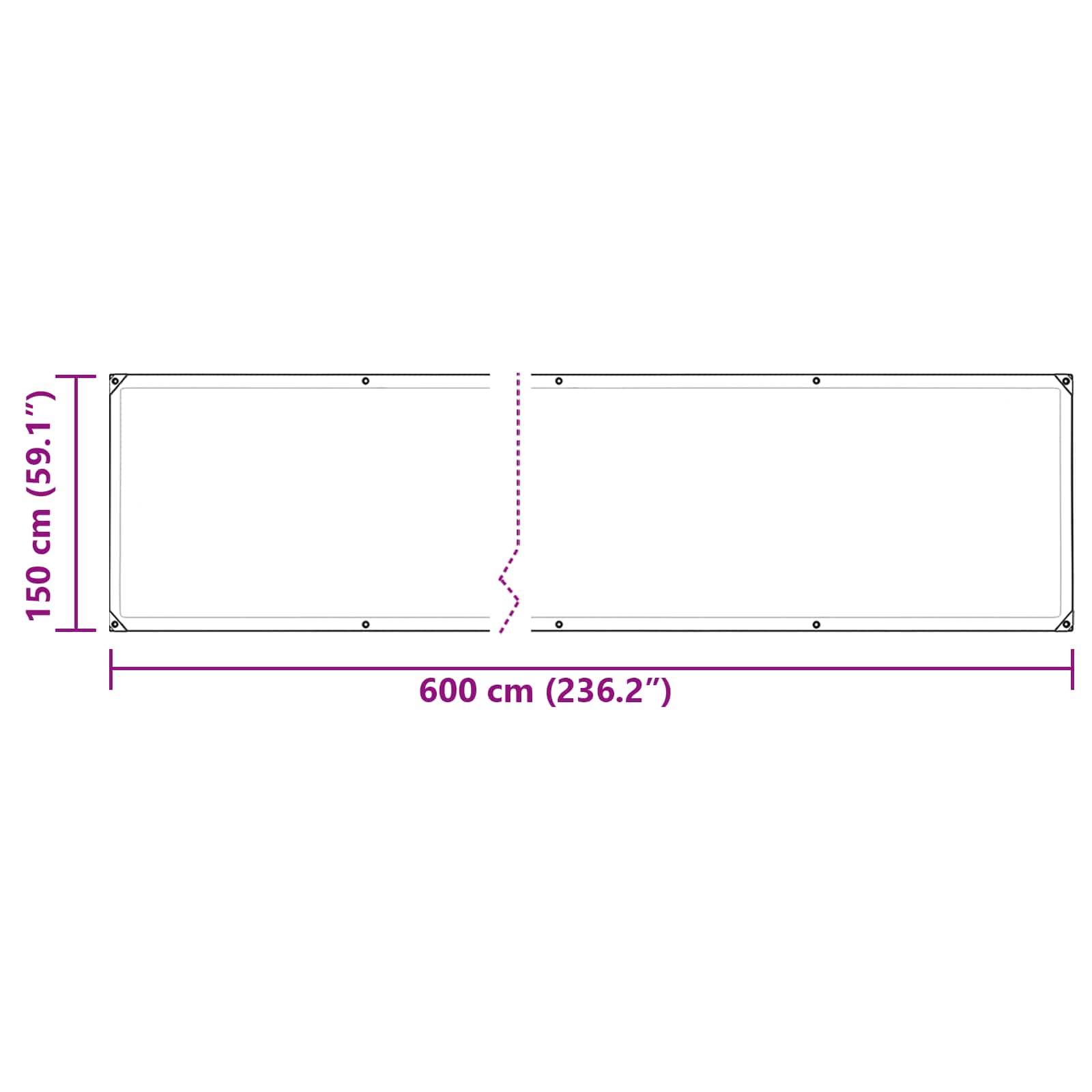 Tarpaulin 350 gsm *Transparent*an 6 x 1,5 m PVC