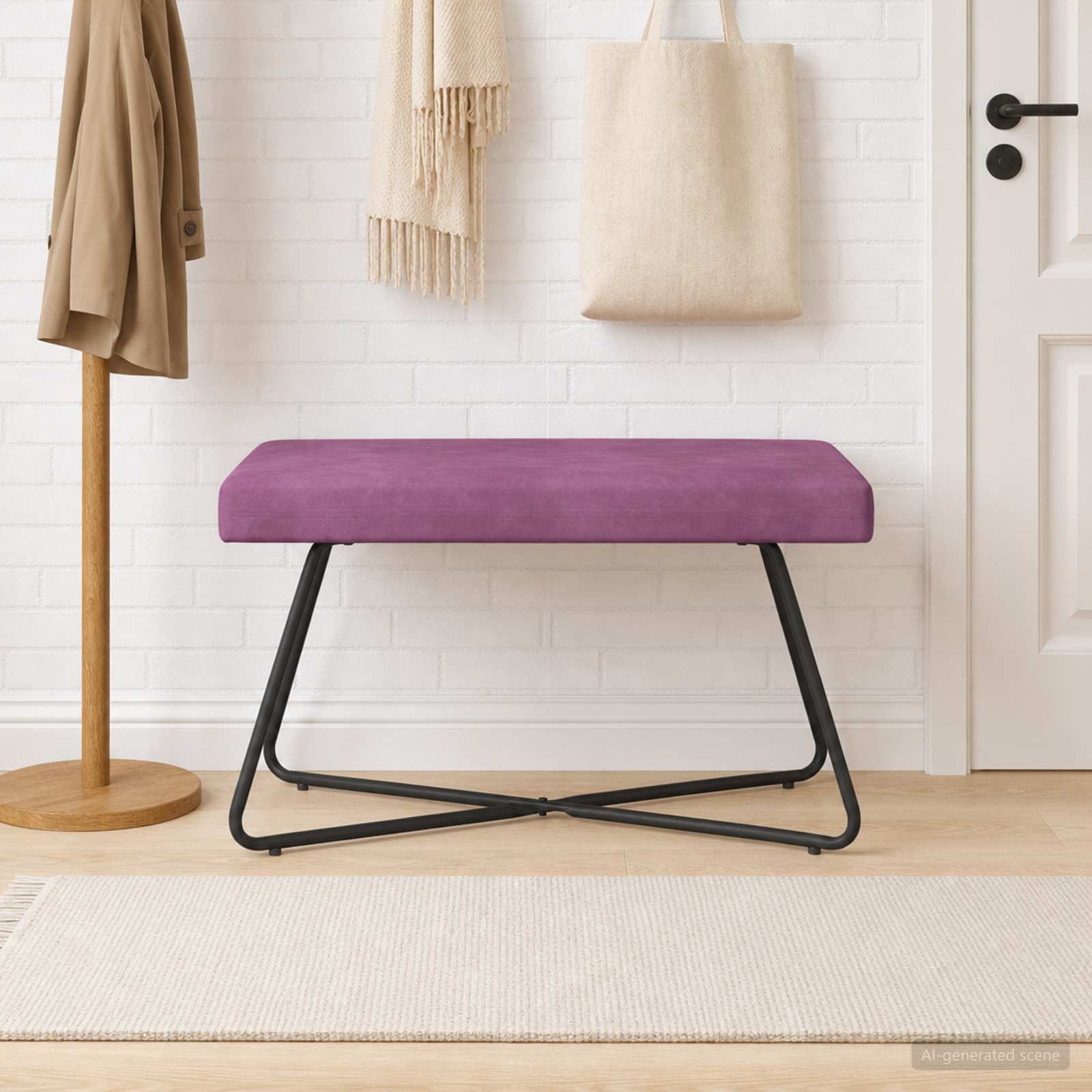 klupa Ljubičasta 80 x 40 x 45 cm Baršun