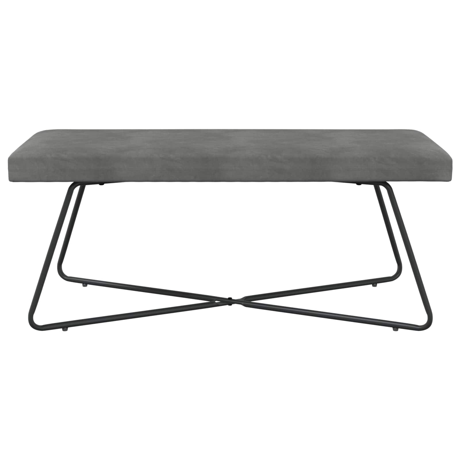 klupa Tamnosiva 110 x 40 x 45 cm Baršun