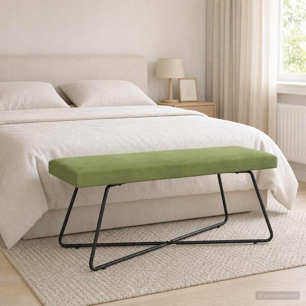 klupa Svijetlo zelena 110 x 40 x 45 cm Baršun