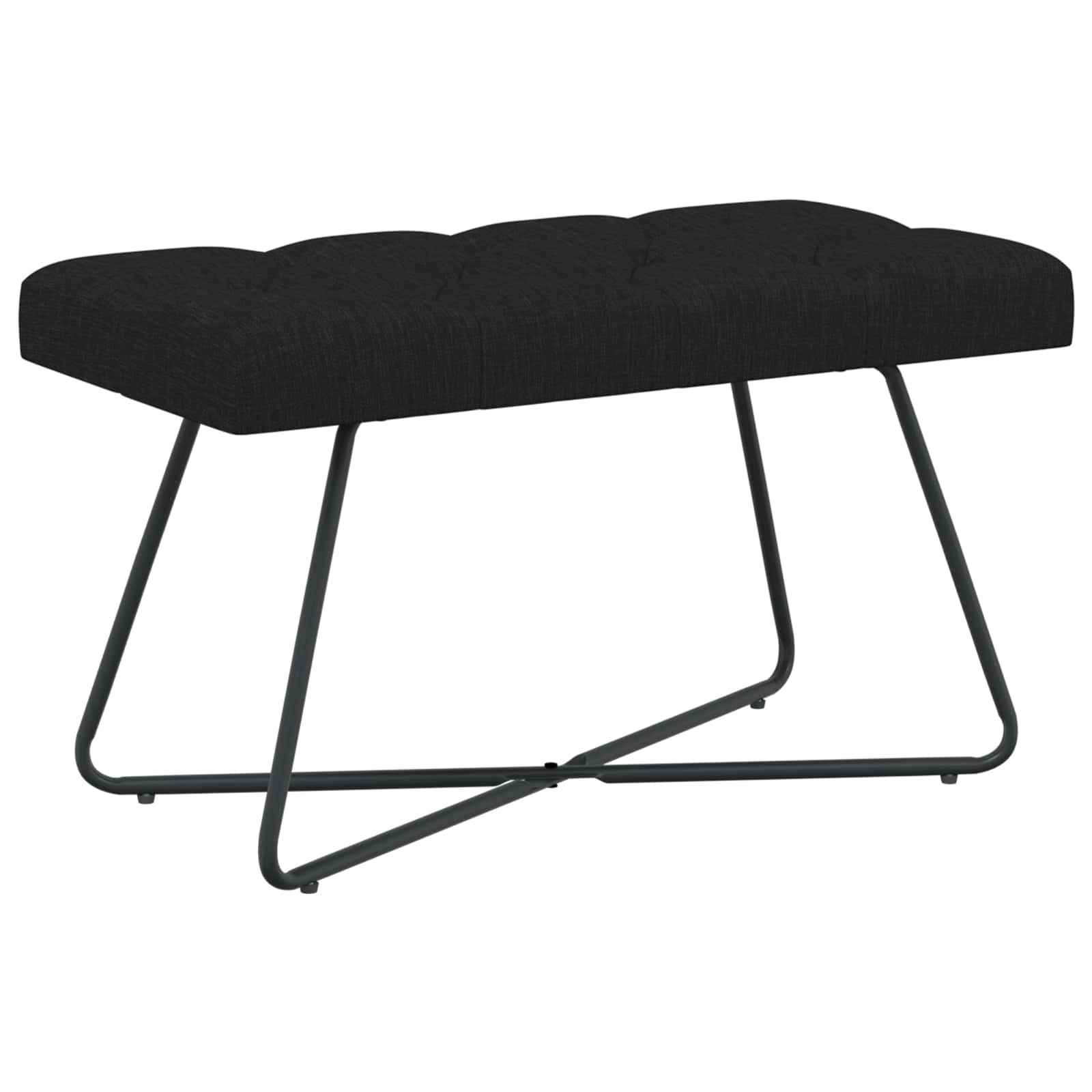 Klupa s gumbastim tkanjem Crna 80 x 40 x 46 cm Tkanina