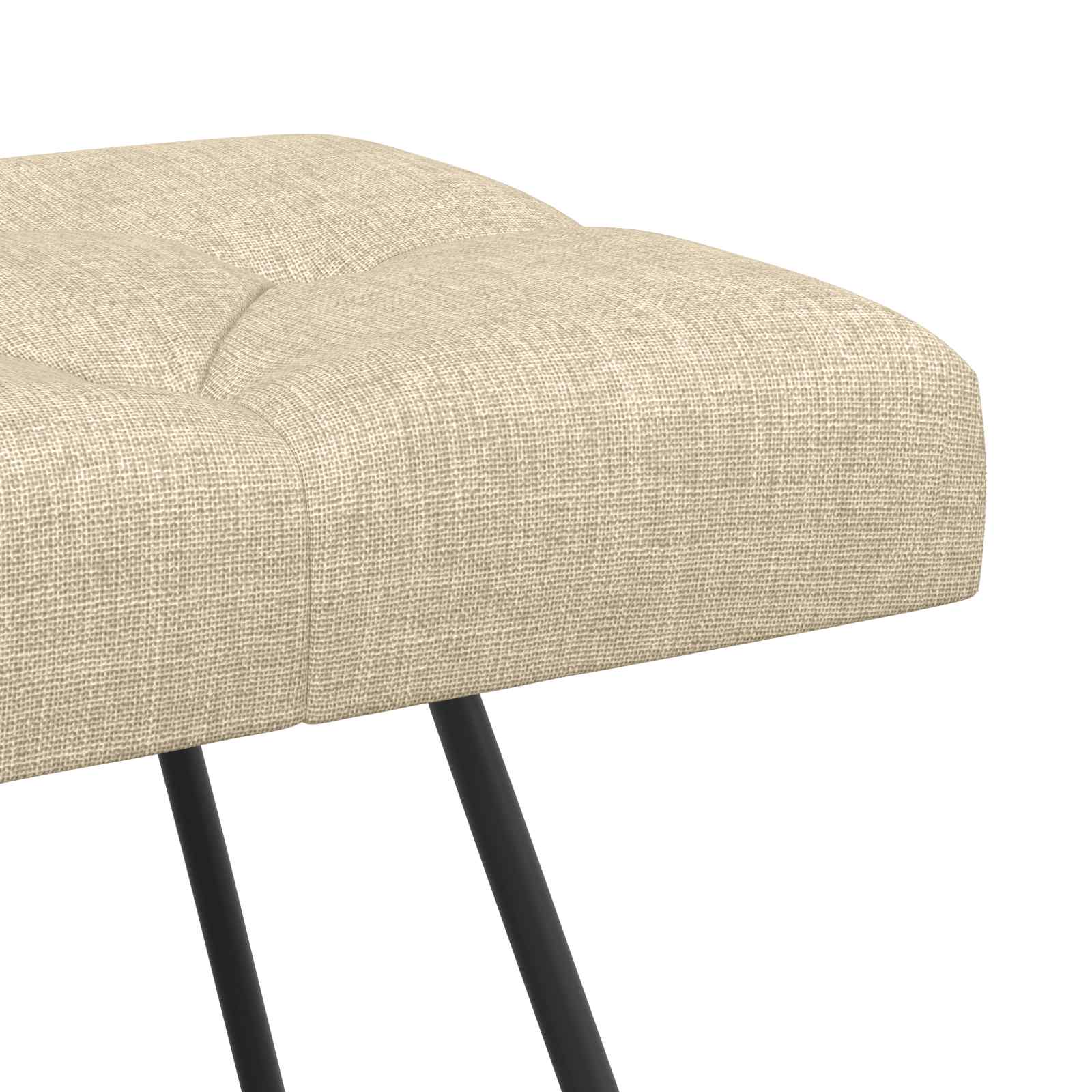 Klupa s gumbastim tkanjem Krem 80 x 40 x 46 cm Tkanina