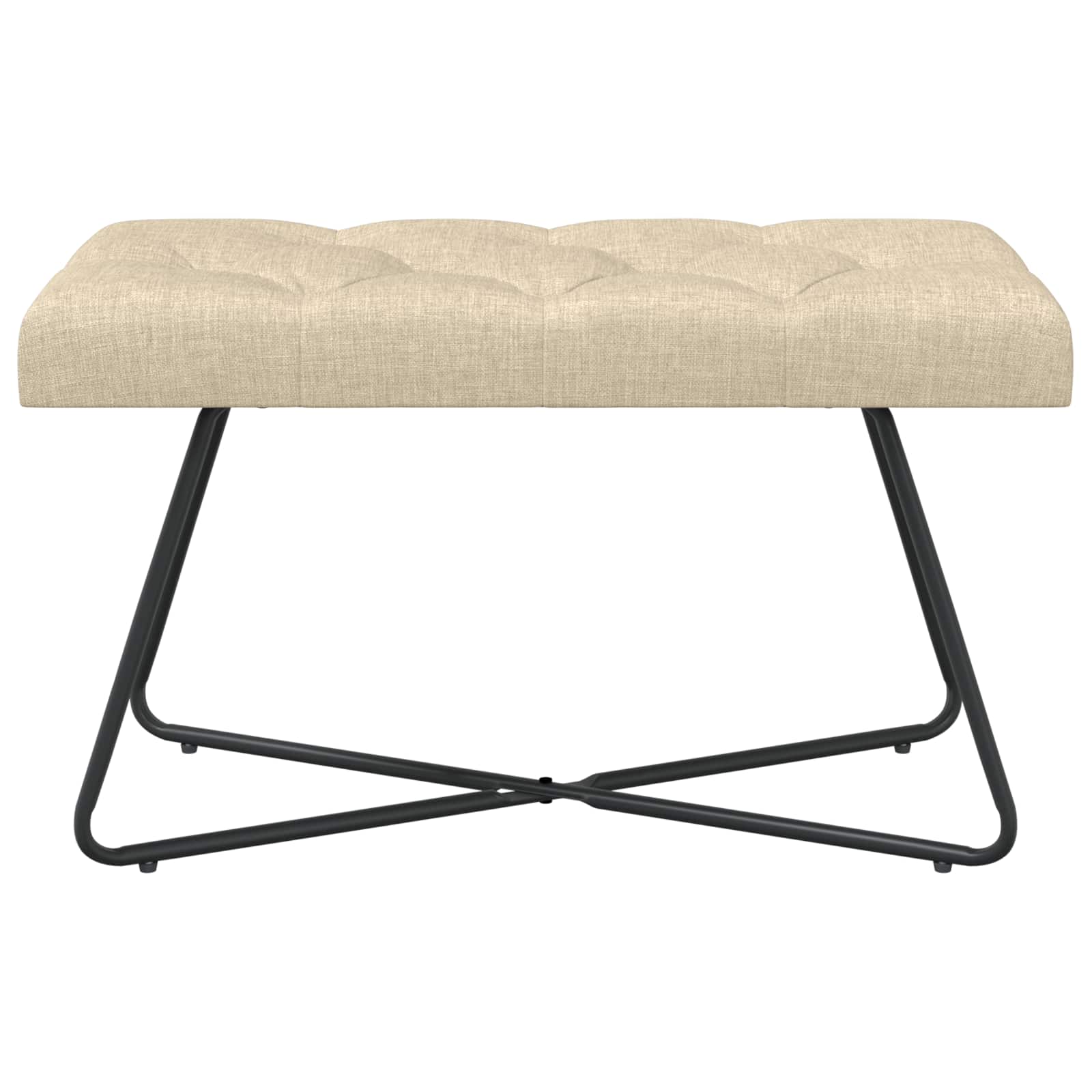 Klupa s gumbastim tkanjem Krem 80 x 40 x 46 cm Tkanina