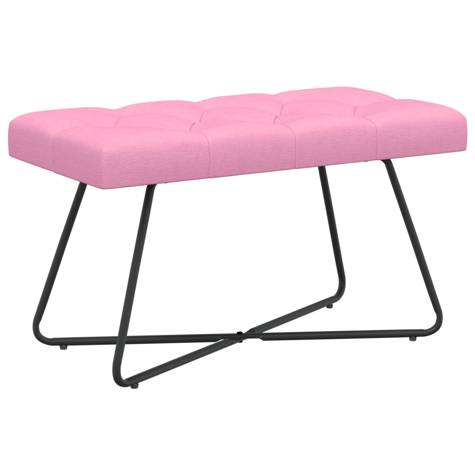 Klupa s gumbastim tkanjem Ružičasta 80 x 40 x 46 cm Tkanina