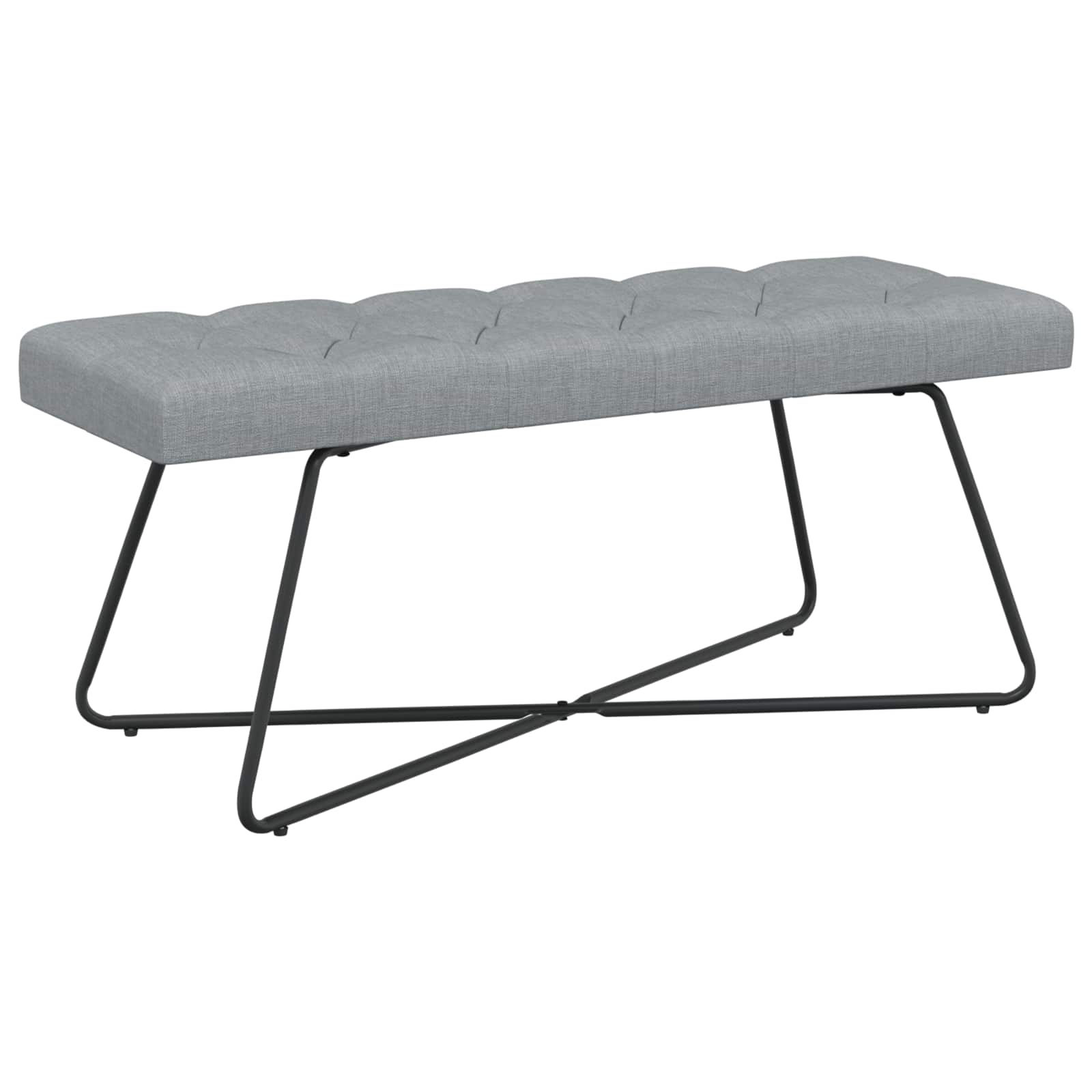 Klupa s gumbastim tkanjem Svjetlosiva 110 x 40 x 46 cm Tkanina