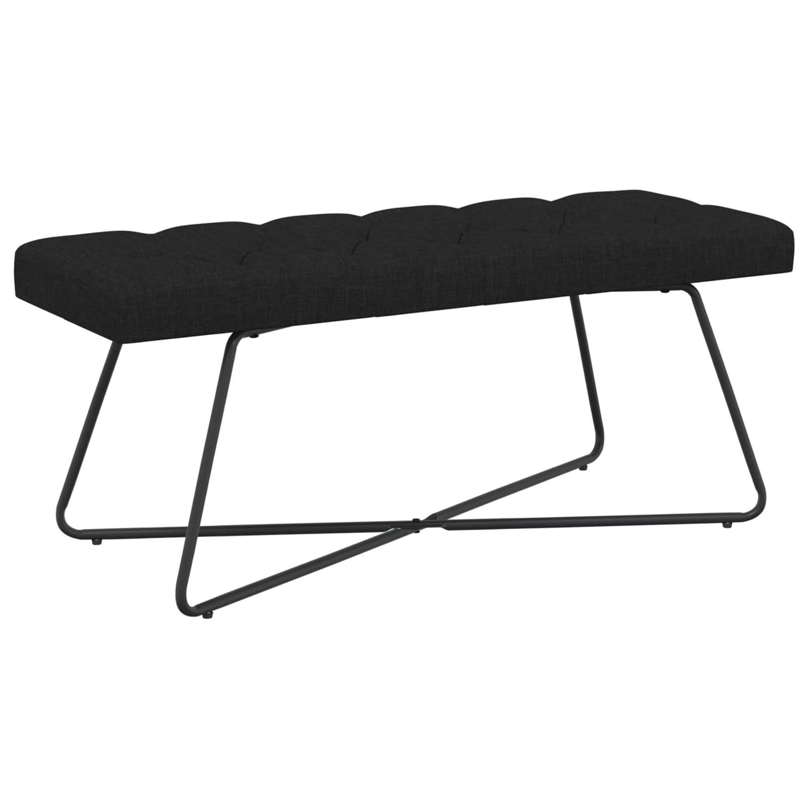 Klupa s gumbastim tkanjem Crna 110 x 40 x 46 cm Tkanina