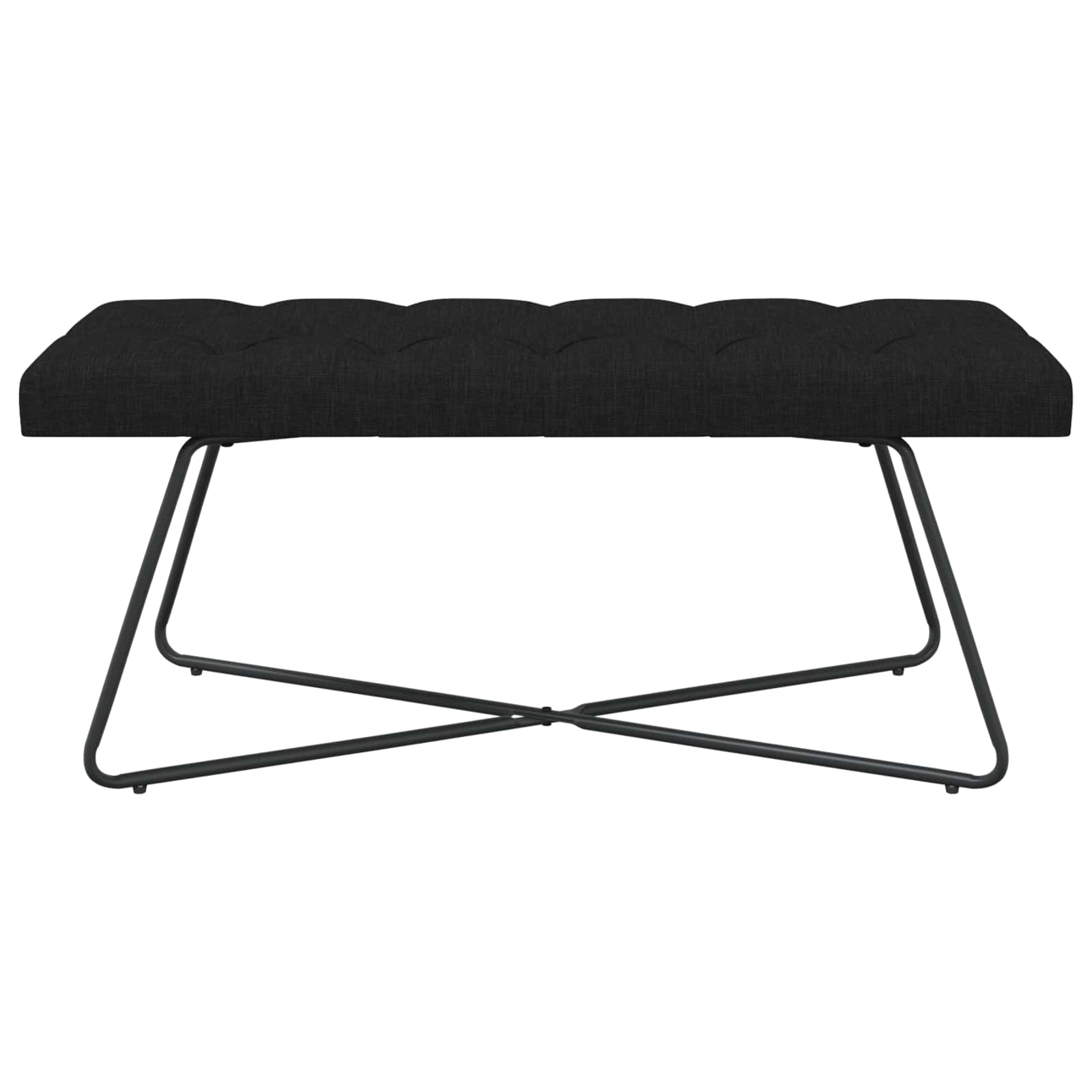 Klupa s gumbastim tkanjem Crna 110 x 40 x 46 cm Tkanina