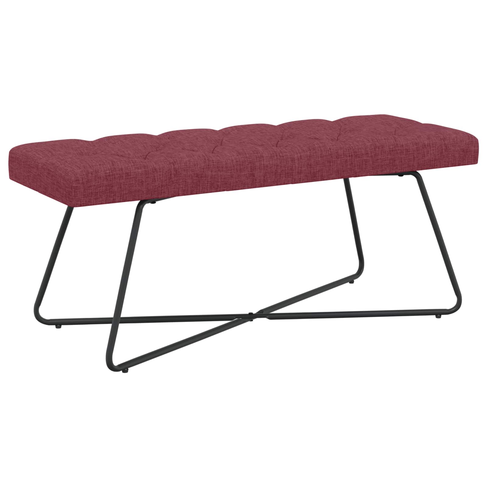Klupa s gumbastim tkanjem Vinska crvena 110 x 40 x 46 cm