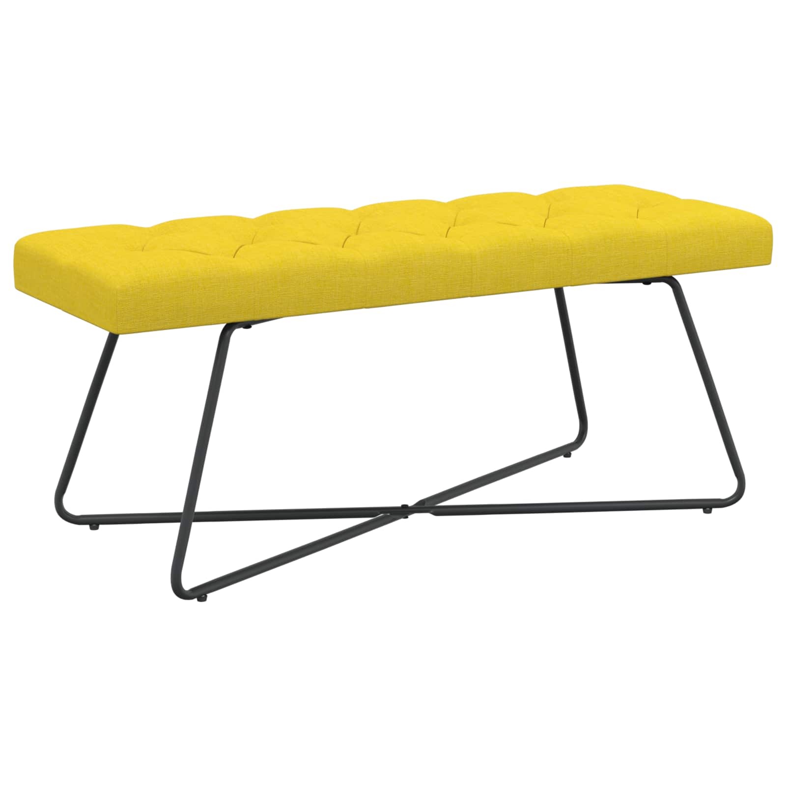 Klupa s gumbastim tkanjem Svijetlo žuta 110 x 40 x 46 cm