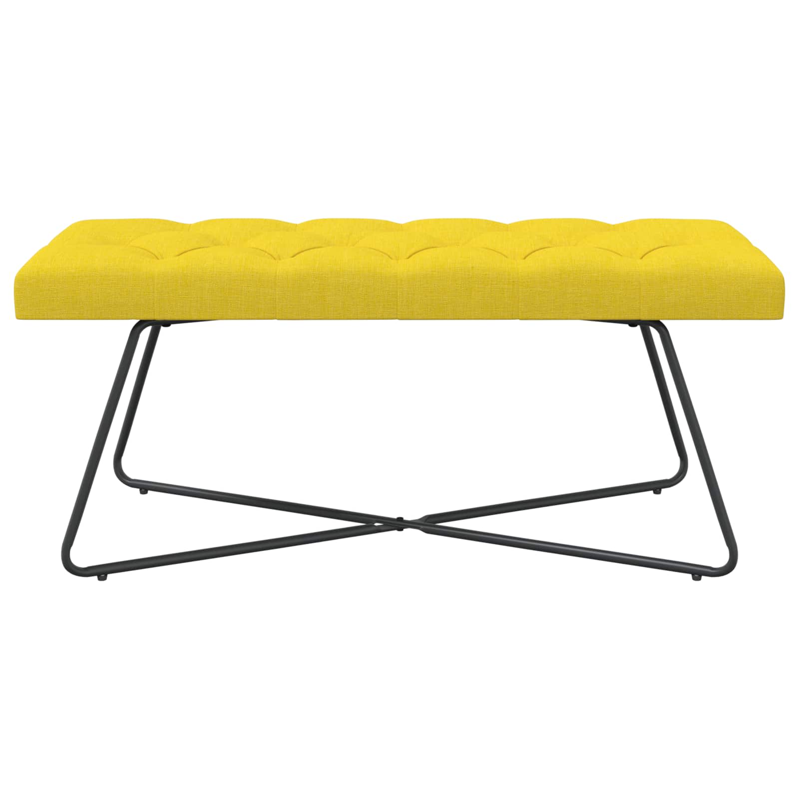 Klupa s gumbastim tkanjem Svijetlo žuta 110 x 40 x 46 cm