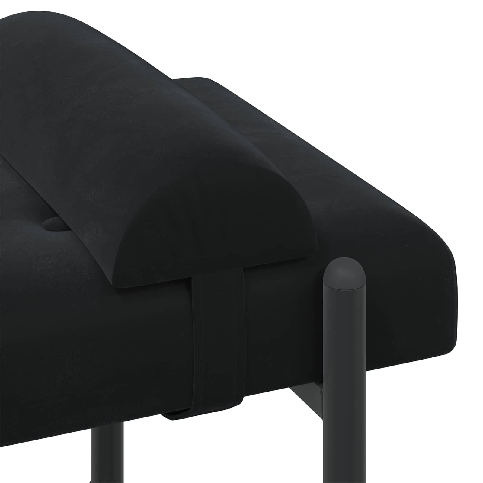 Klupa s gumbima i jastučićima Crna 110 x 40 x 46 cm Baršun