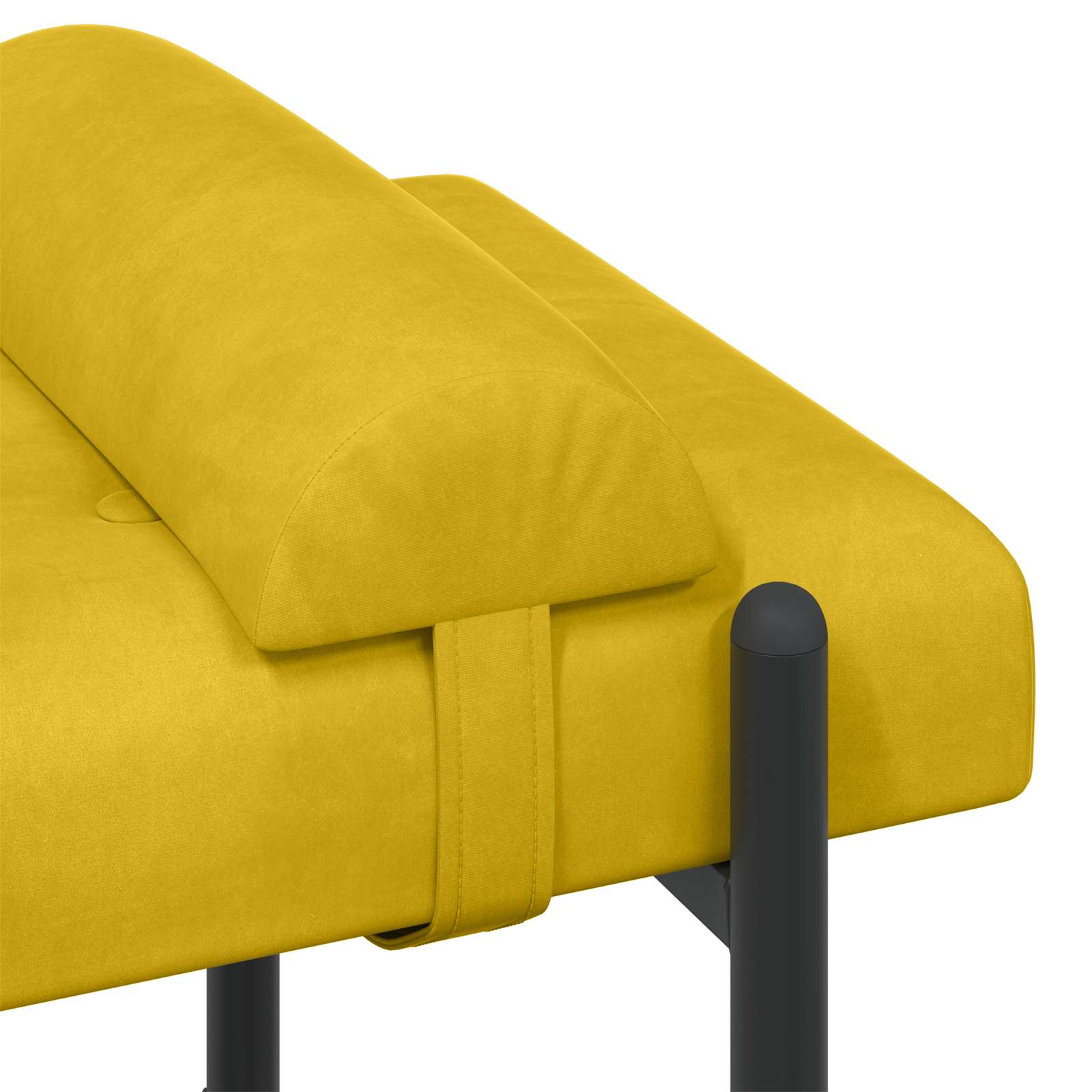 Klupa s gumbima i jastučićima Žuta 110 x 40 x 46 cm Baršun