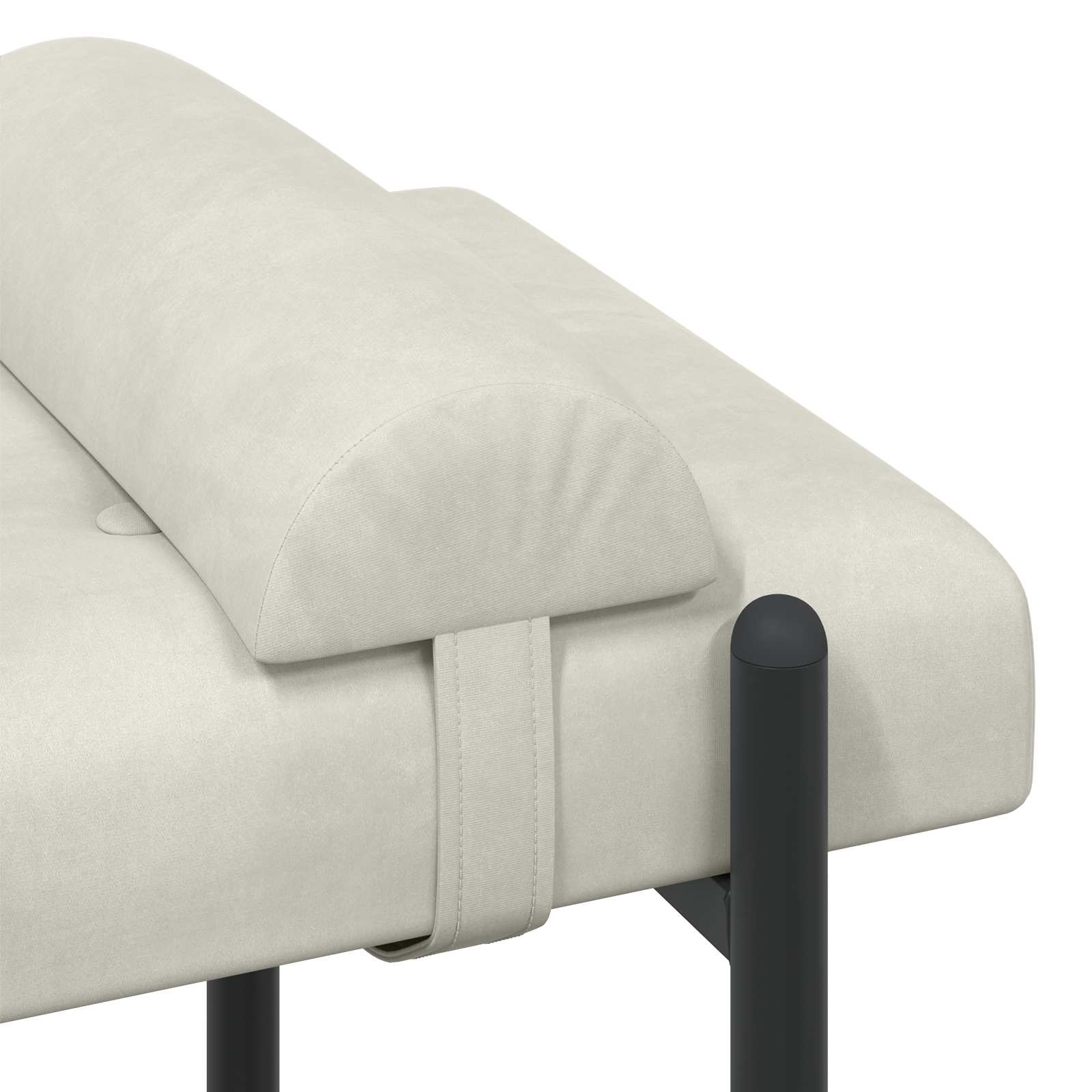 Klupa s gumbima i jastučićima Krem 110 x 40 x 46 cm Baršun