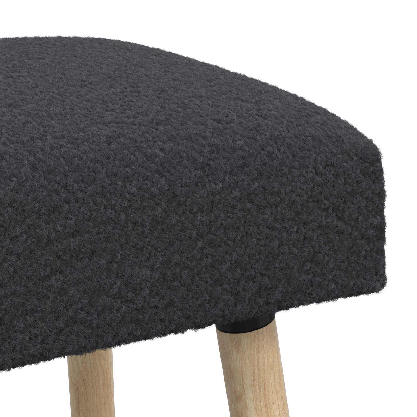klupa Jednobojno Tamnosiva 60 x 40 x 45 cm Bouclé