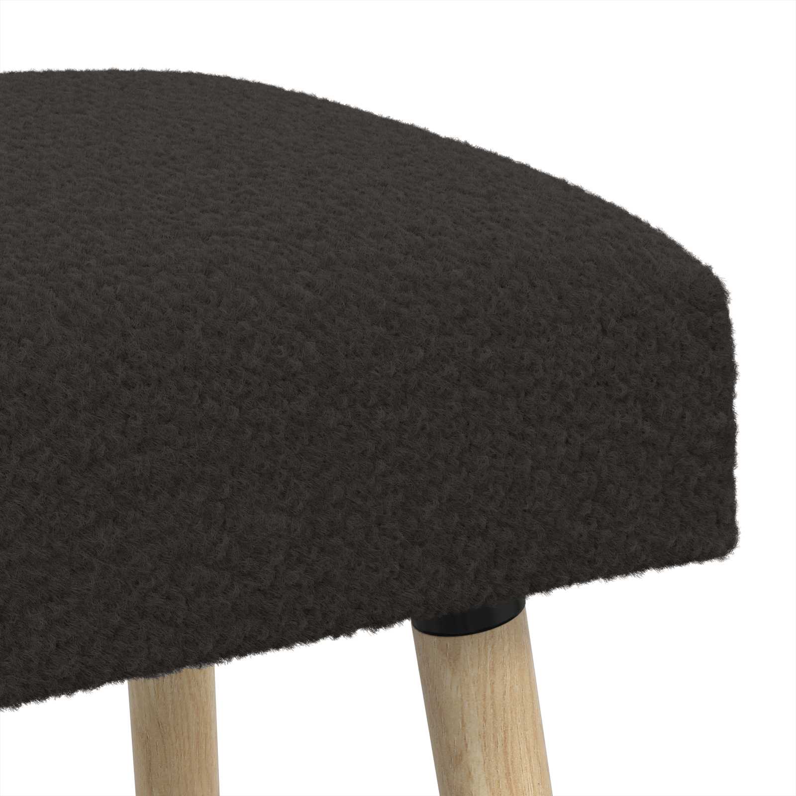 klupa Jednobojno Crna 80 x 40 x 46 cm Bouclé