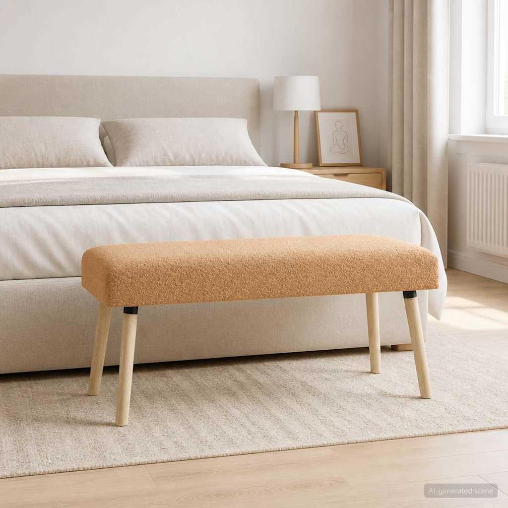 klupa Jednobojno Bež 110 x 40 x 46 cm Bouclé