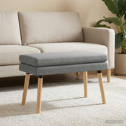 Klupa s dvostrukim slojem Svjetlosiva 80 x 40 x 47 cm Tkanina