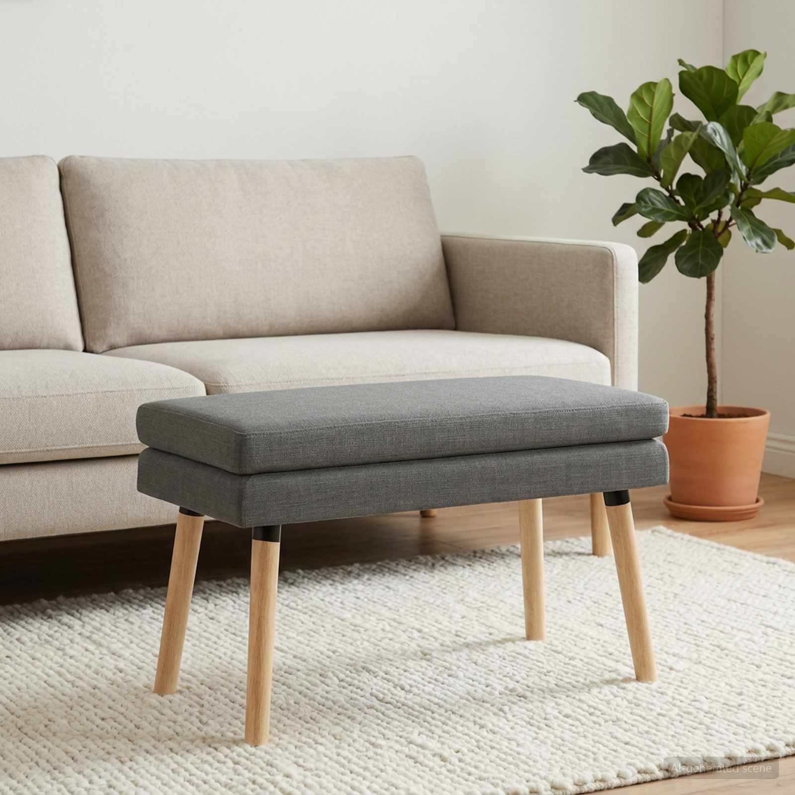 Klupa s dvostrukim slojem Tamnosiva 80 x 40 x 47 cm Tkanina