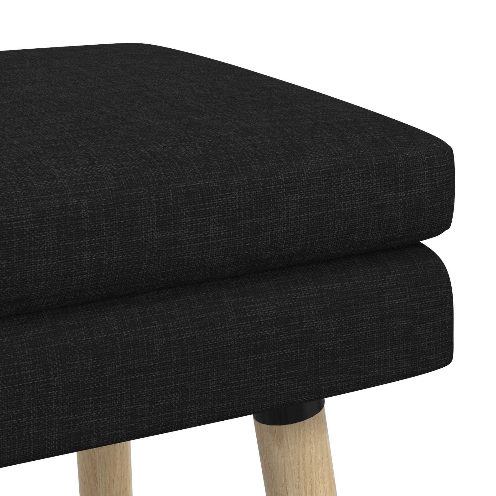 Klupa s dvostrukim slojem Crna 80 x 40 x 47 cm Tkanina