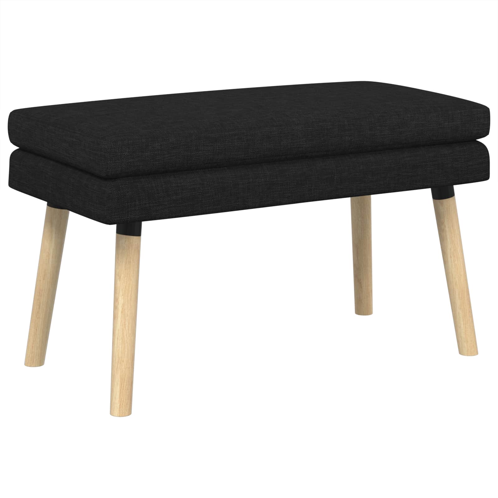 Klupa s dvostrukim slojem Crna 80 x 40 x 47 cm Tkanina