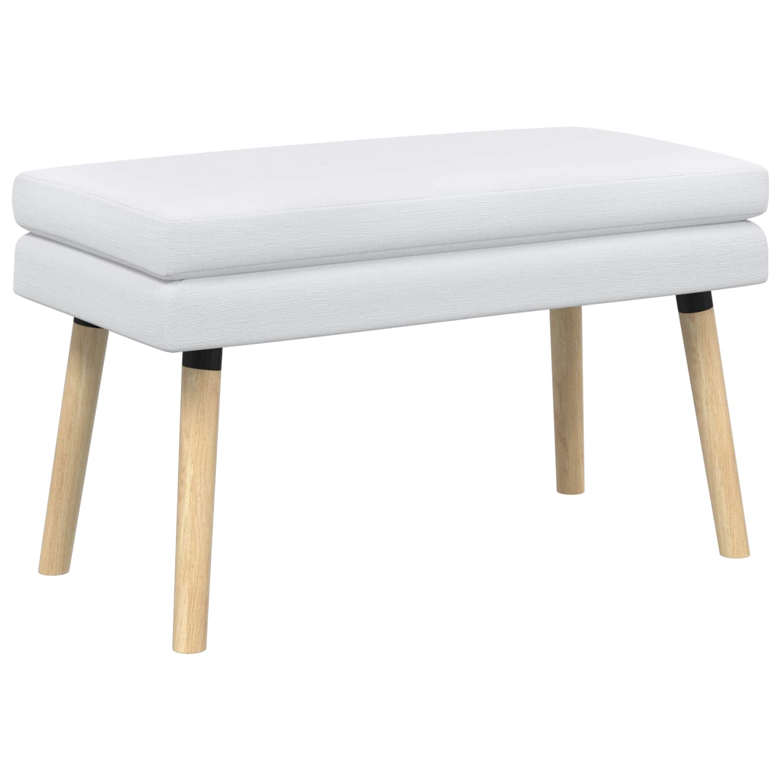 Klupa s dvostrukim slojem Bijela 80 x 40 x 47 cm Tkanina