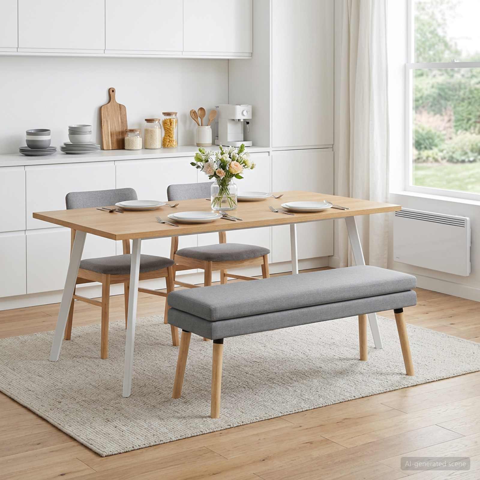 Klupa s dvostrukim slojem Svjetlosiva 110 x 40 x 47 cm Tkanina
