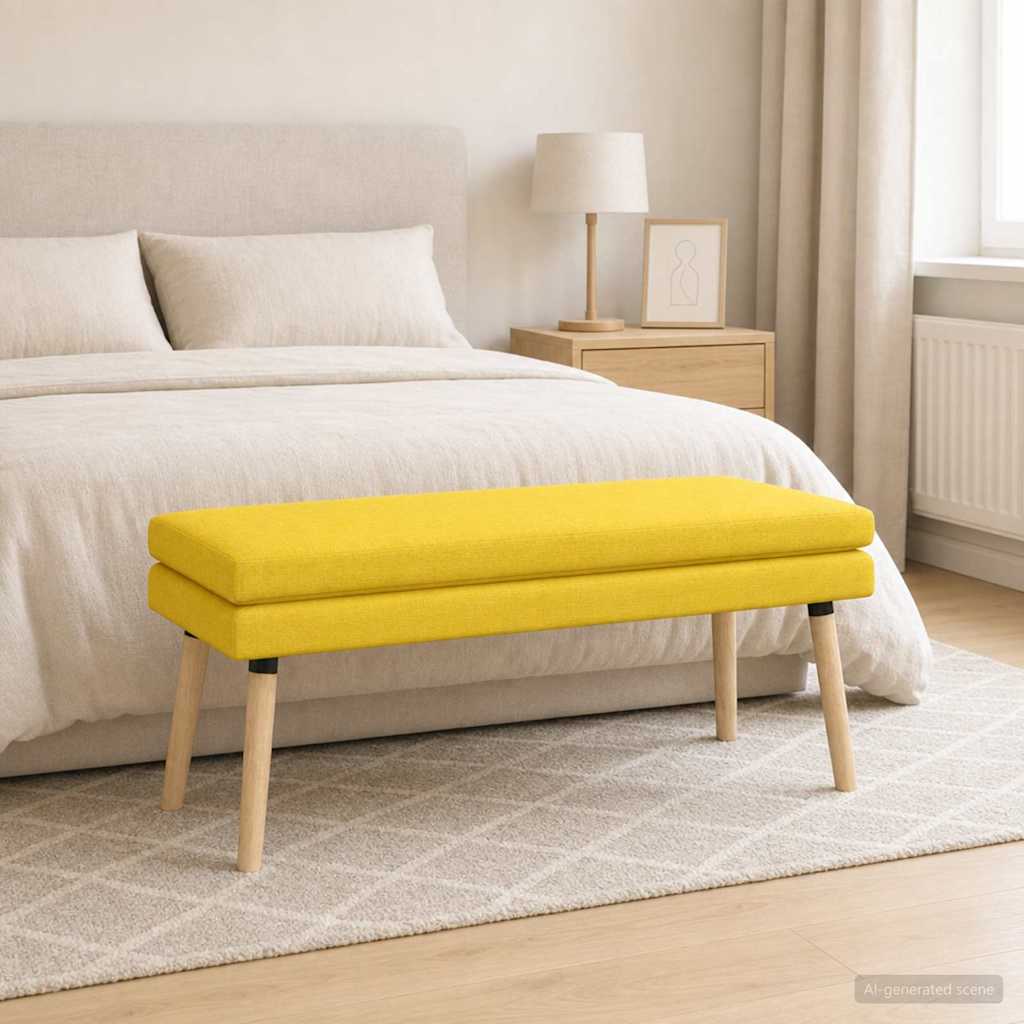 Klupa s dvostrukim slojem Svijetlo žuta 110 x 40 x 47 cm