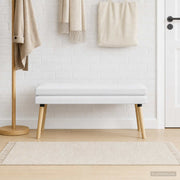 Klupa s dvostrukim slojem Bijela 110 x 40 x 47 cm Tkanina
