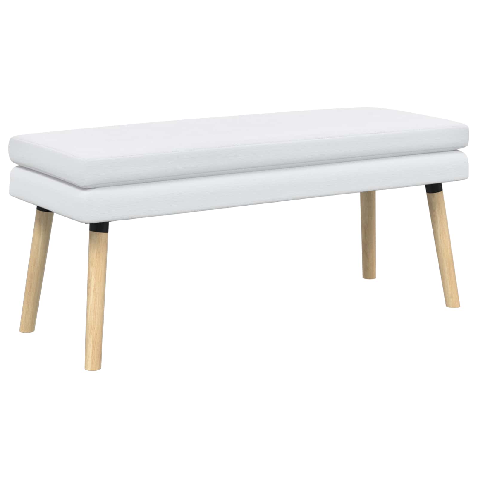 Klupa s dvostrukim slojem Bijela 110 x 40 x 47 cm Tkanina