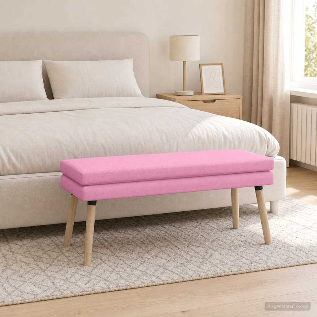 Klupa s dvostrukim slojem Ružičasta 110 x 40 x 47 cm Tkanina
