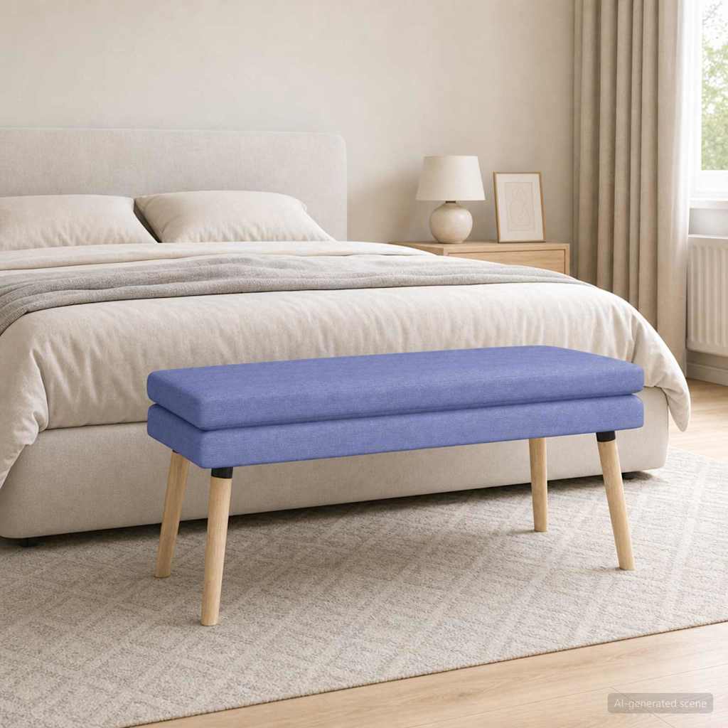 Klupa s dvostrukim slojem Traper plava 110 x 40 x 47 cm Tkanina