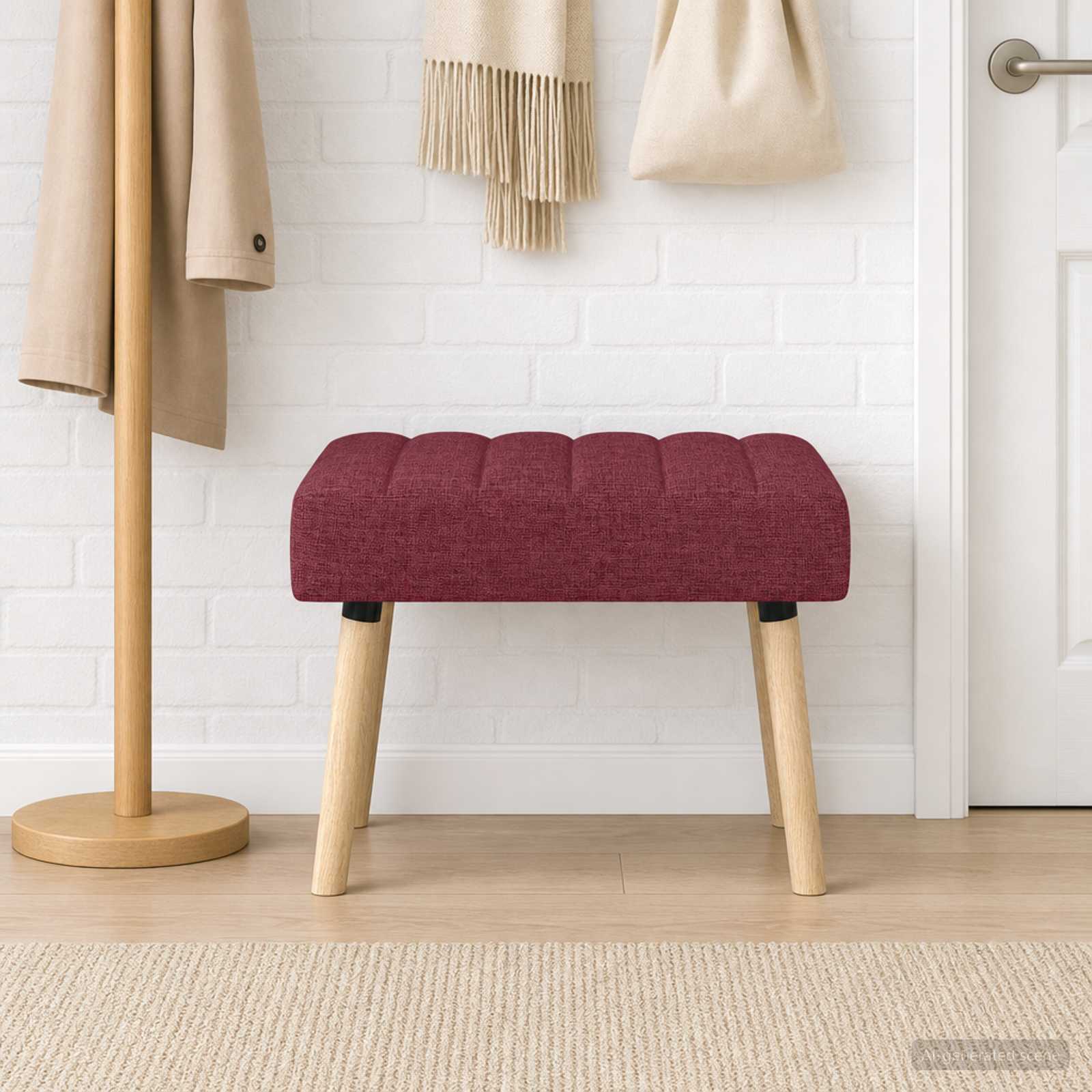 Klupa s utorima Vinska crvena 60 x 40 x 45 cm Tkanina