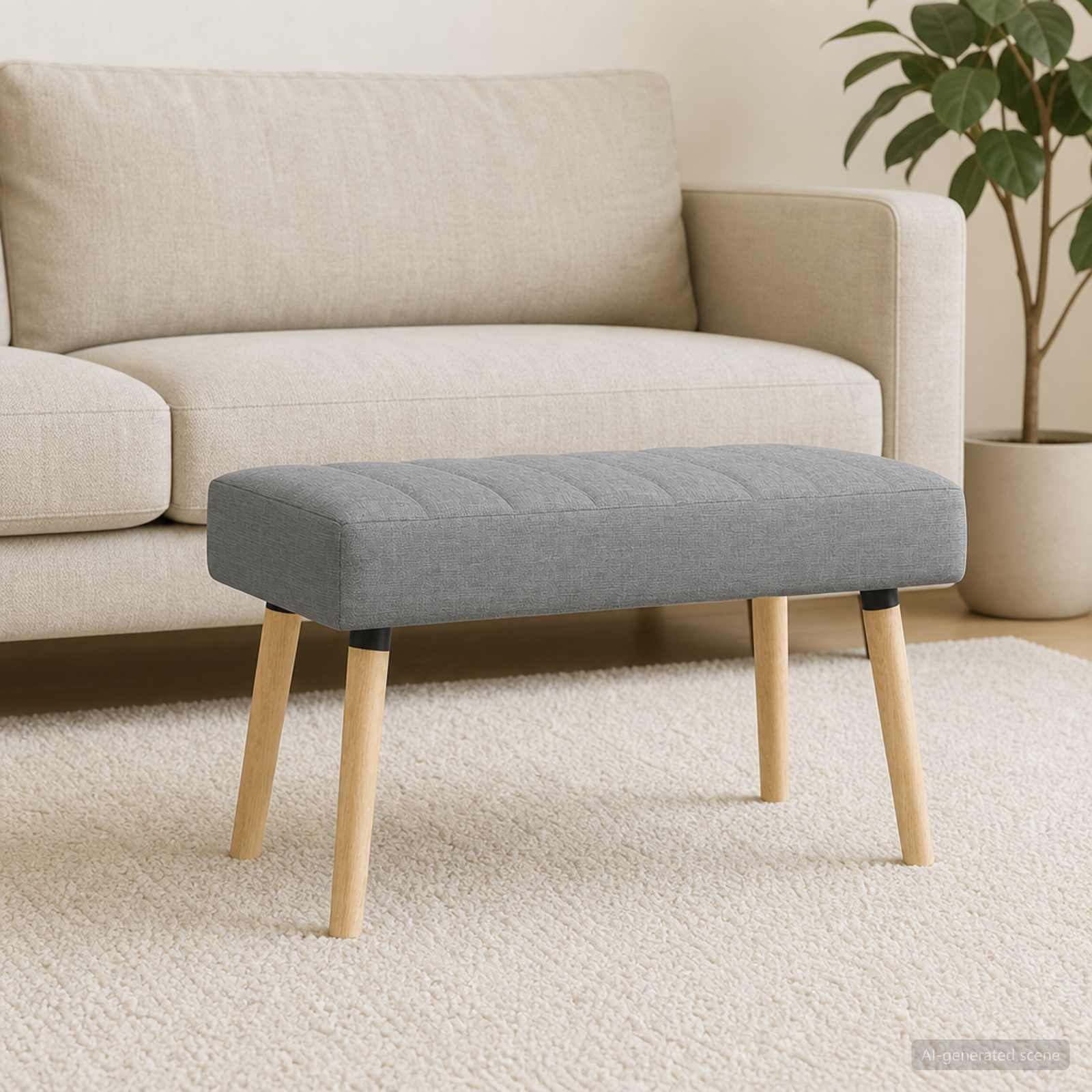 Klupa s utorima Svjetlosiva 80 x 40 x 46 cm Tkanina