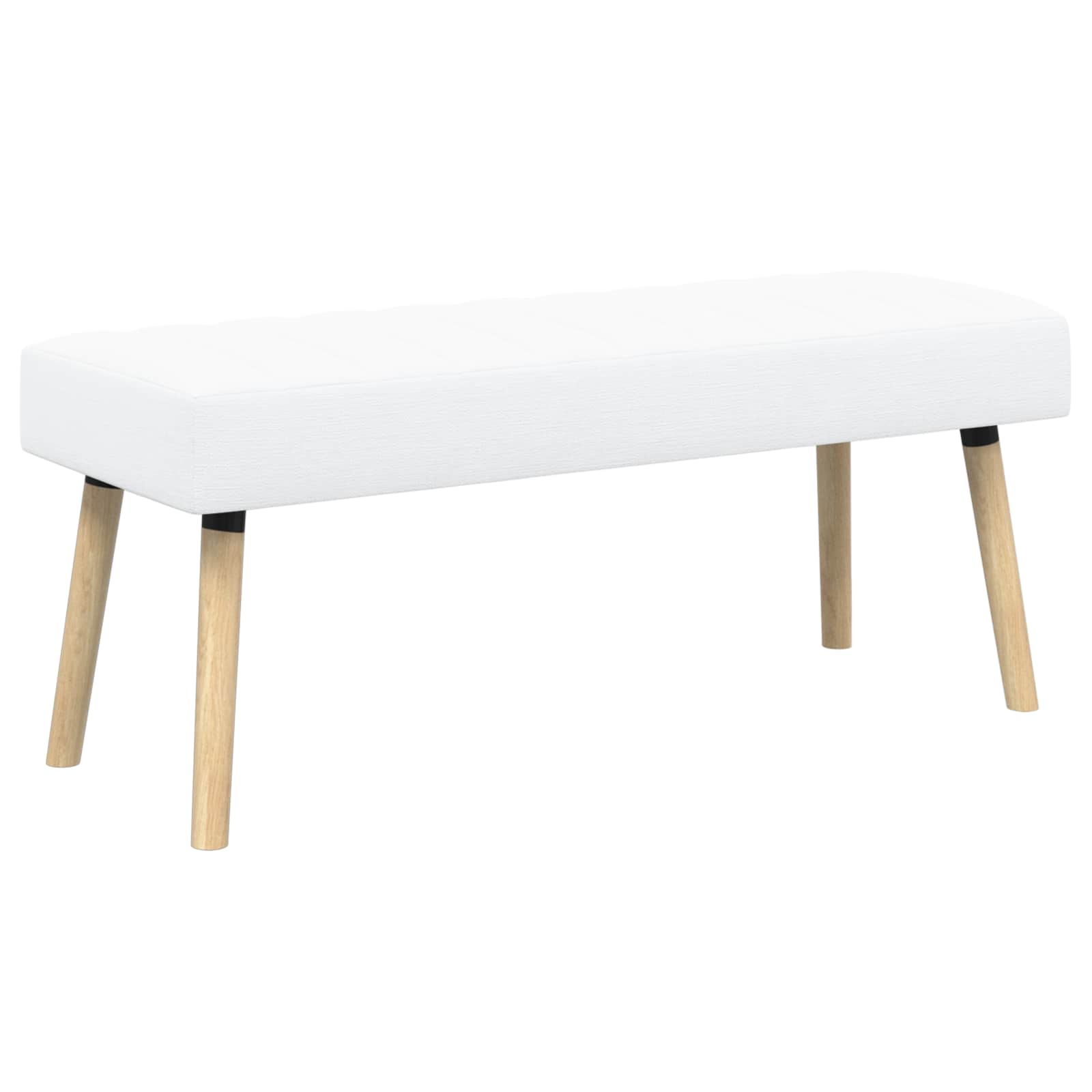 Klupa s utorima Bijela 110 x 40 x 46 cm Tkanina
