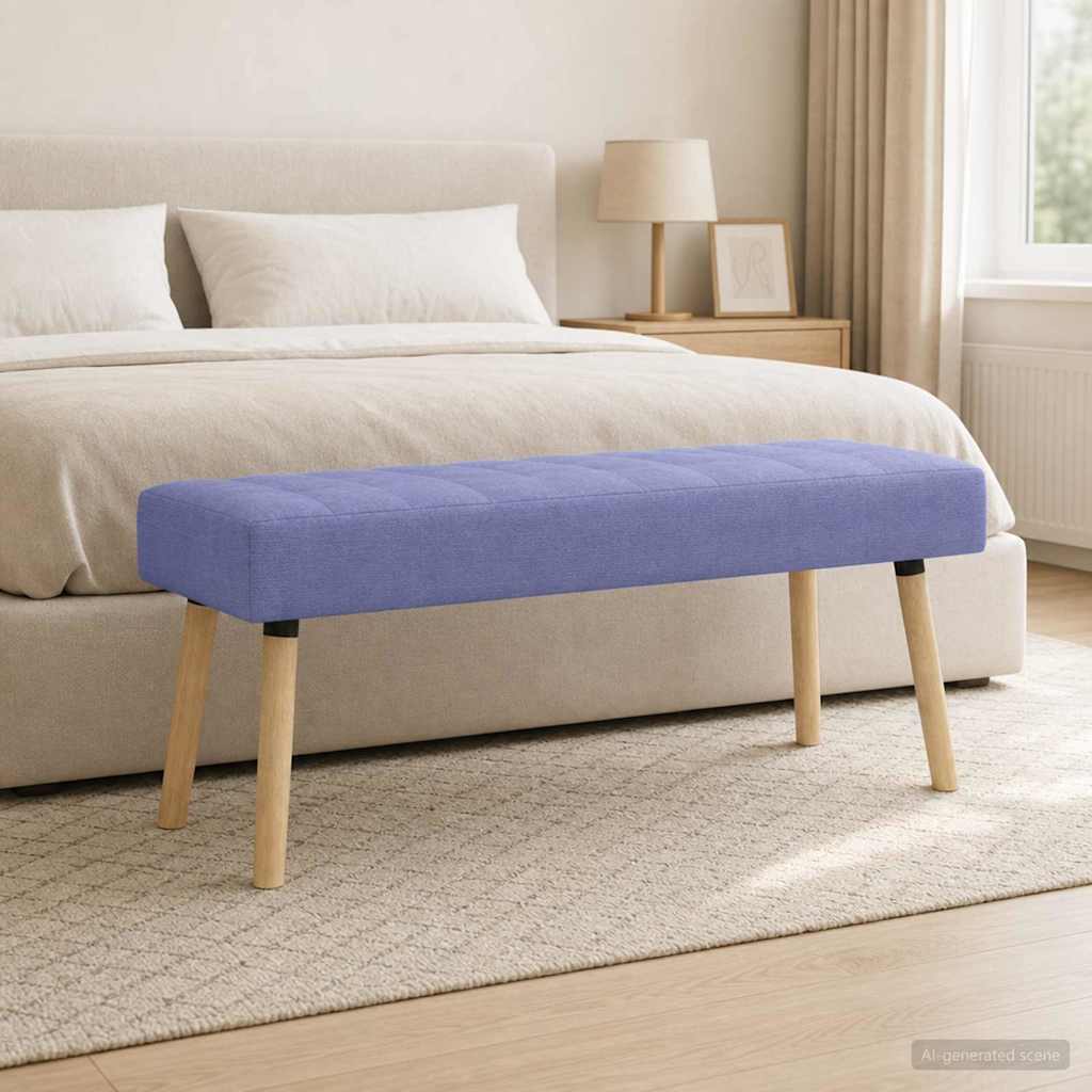Klupa s utorima Traper plava 110 x 40 x 46 cm Tkanina