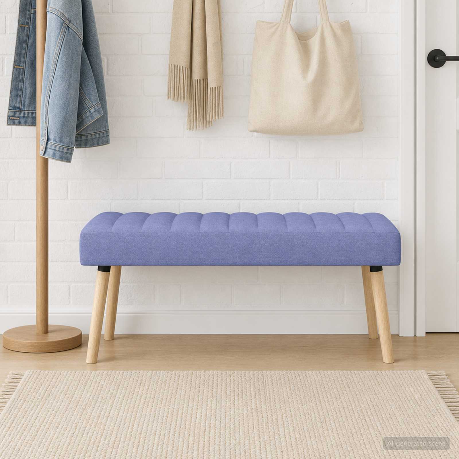 Klupa s utorima Traper plava 110 x 40 x 46 cm Tkanina