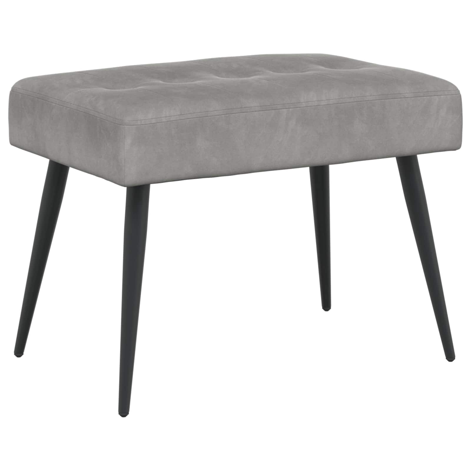Klupa s gumbastim tkanjem Svjetlosiva 60 x 40 x 45 cm Baršun