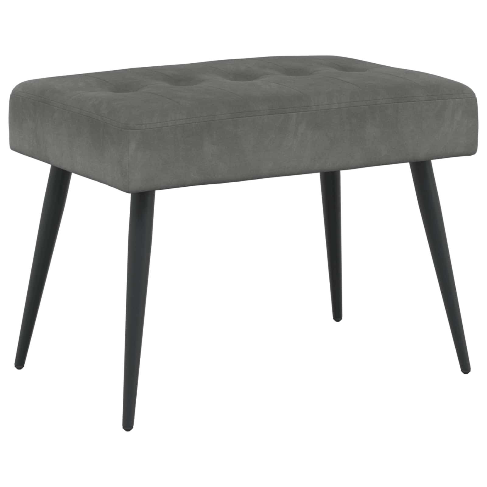 Klupa s gumbastim tkanjem Tamnosiva 60 x 40 x 45 cm Baršun