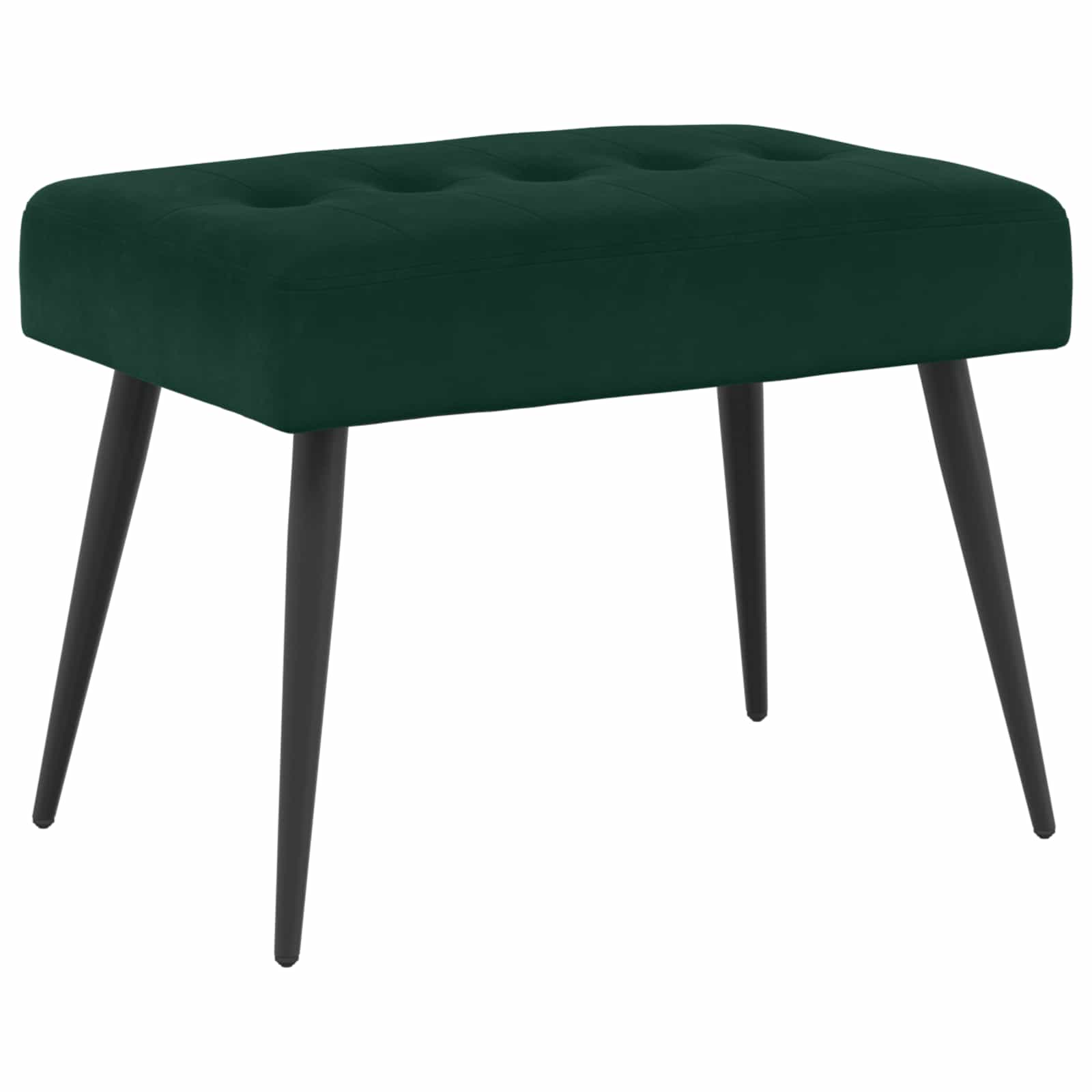 Klupa s gumbastim tkanjem Tamnozelena 60 x 40 x 45 cm Baršun