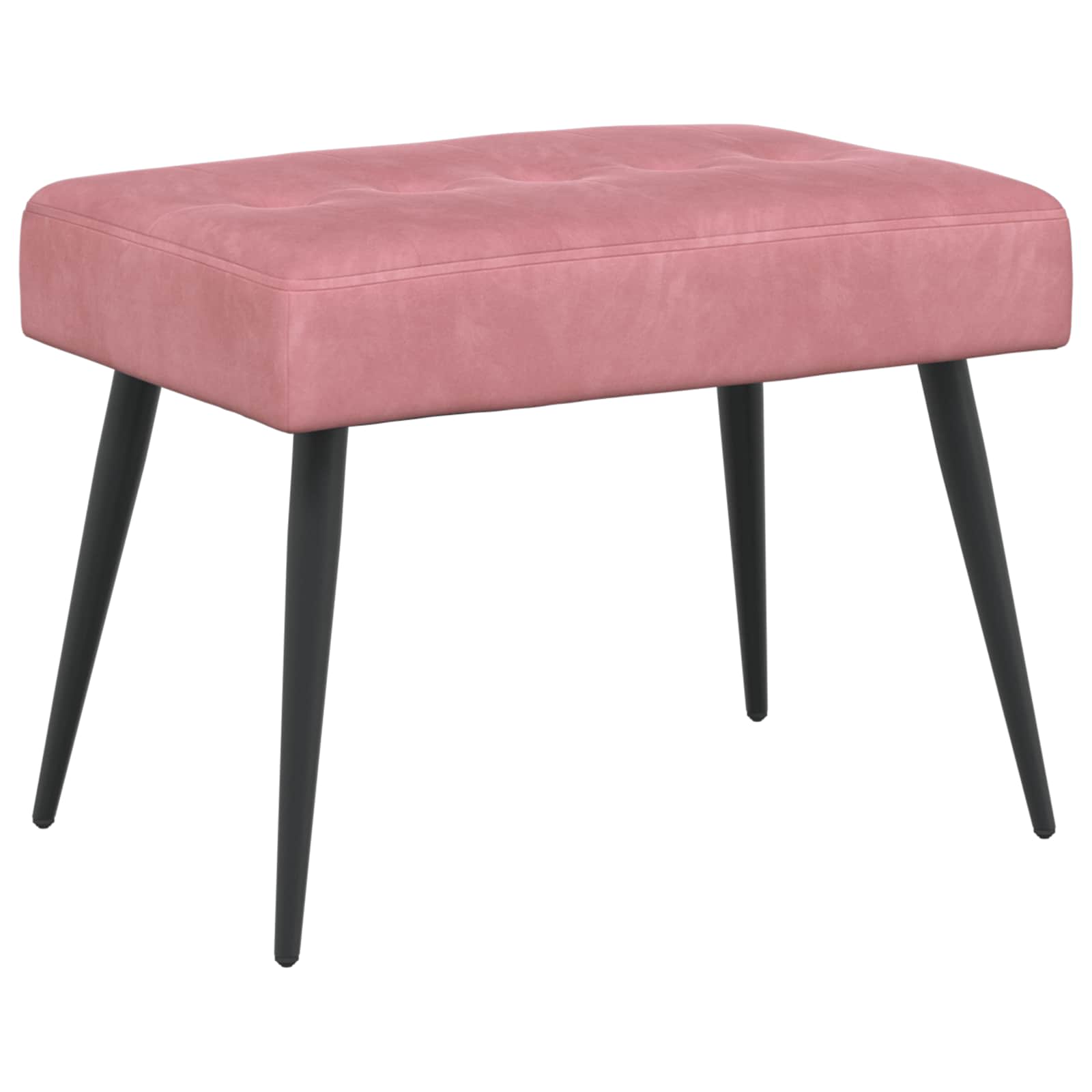 Klupa s gumbastim tkanjem Ružičasta 60 x 40 x 45 cm Baršun