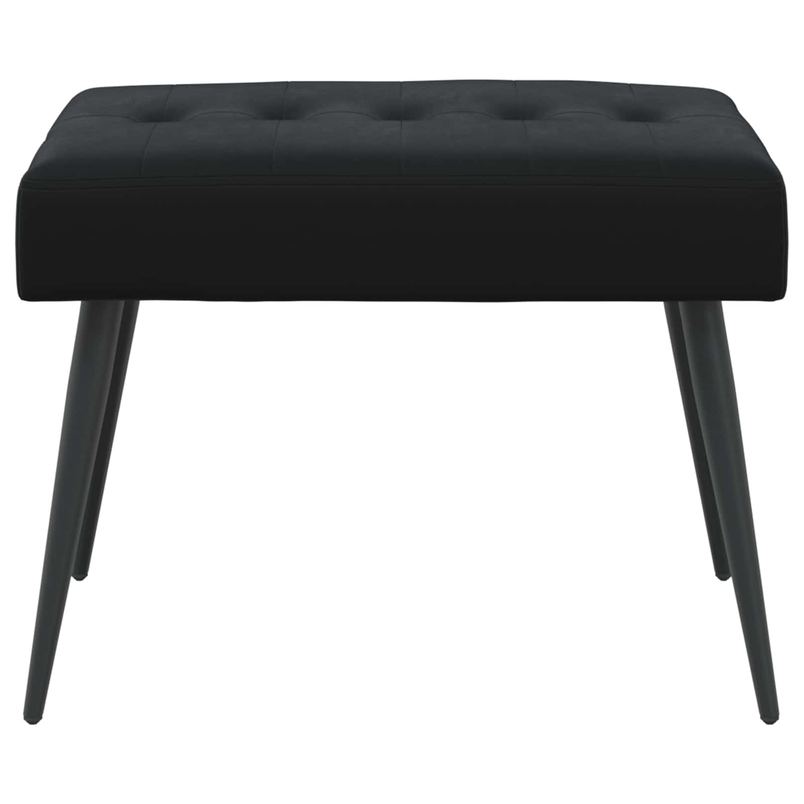Klupa s gumbastim tkanjem Crna 60 x 40 x 45 cm Baršun