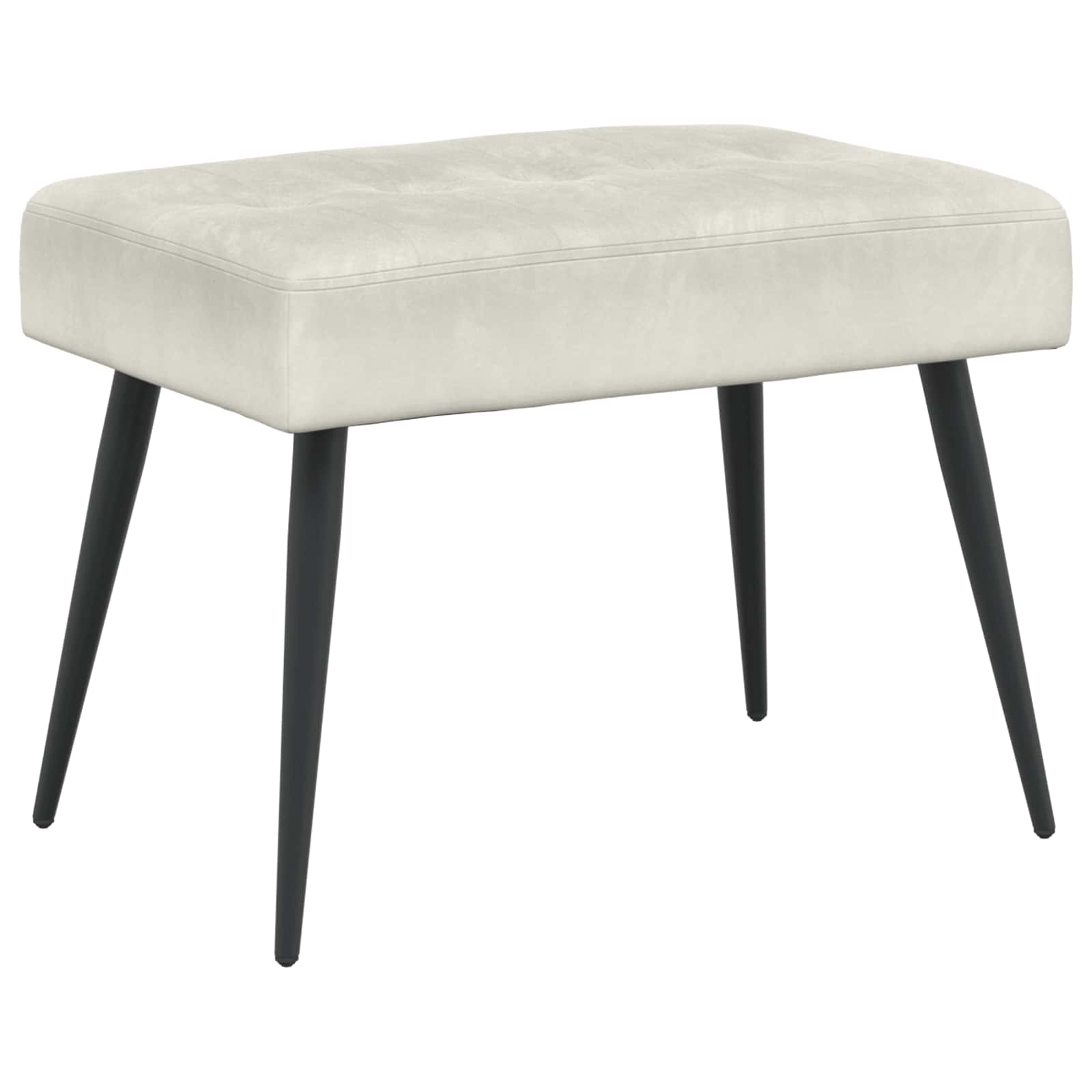 Klupa s gumbastim tkanjem Krem 60 x 40 x 45 cm Baršun