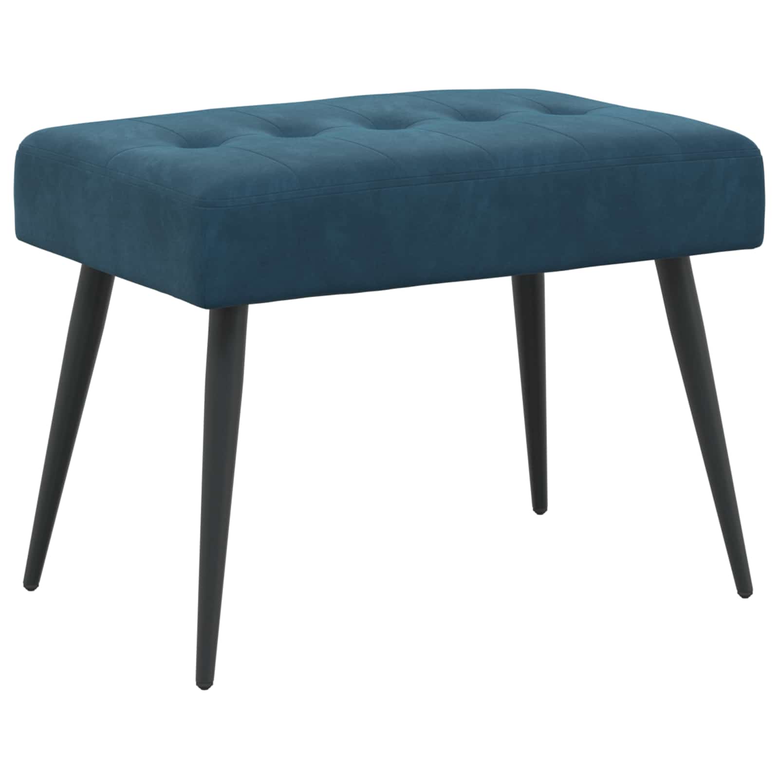 Klupa s gumbastim tkanjem Plava 60 x 40 x 45 cm Baršun