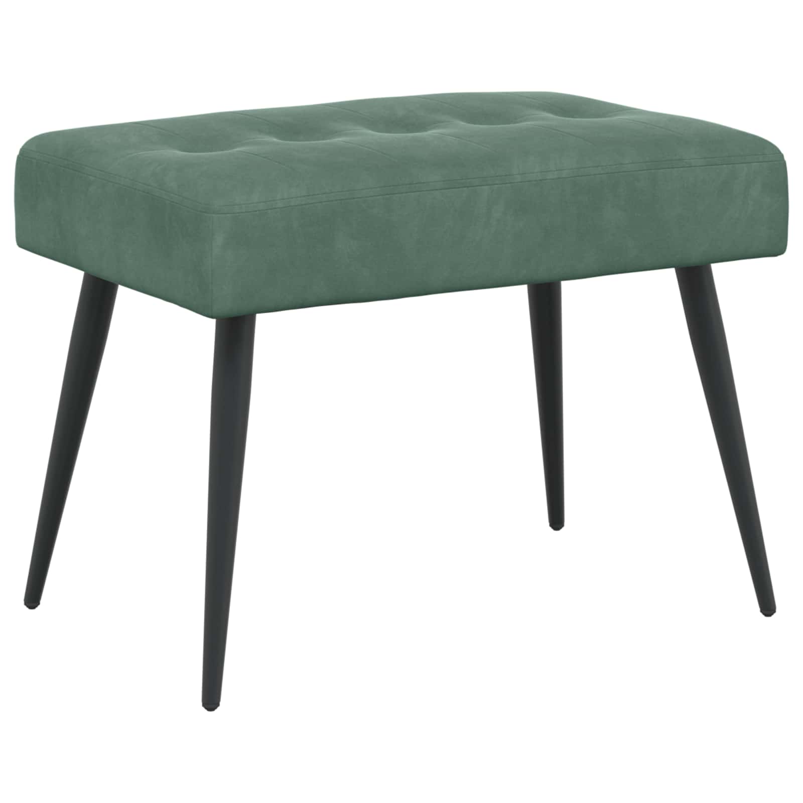 Klupa s gumbastim tkanjem Morska zelena 60 x 40 x 45 cm Baršun