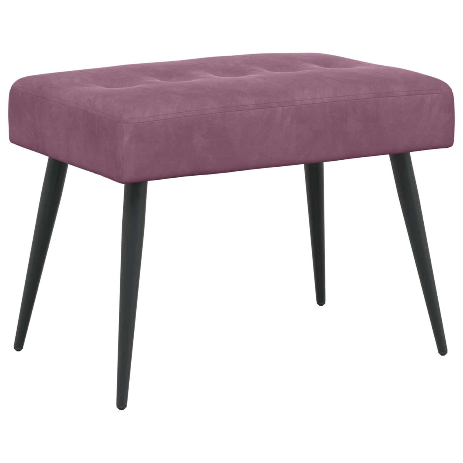 Klupa s gumbastim tkanjem Ljubičasta 60 x 40 x 45 cm Baršun